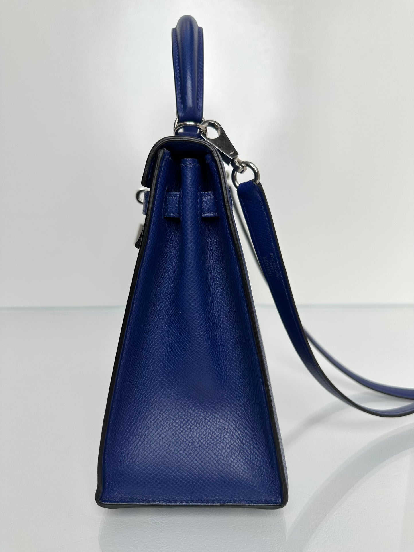 Hermes Kelly 25 Bleu Royal Epsom PHW #R