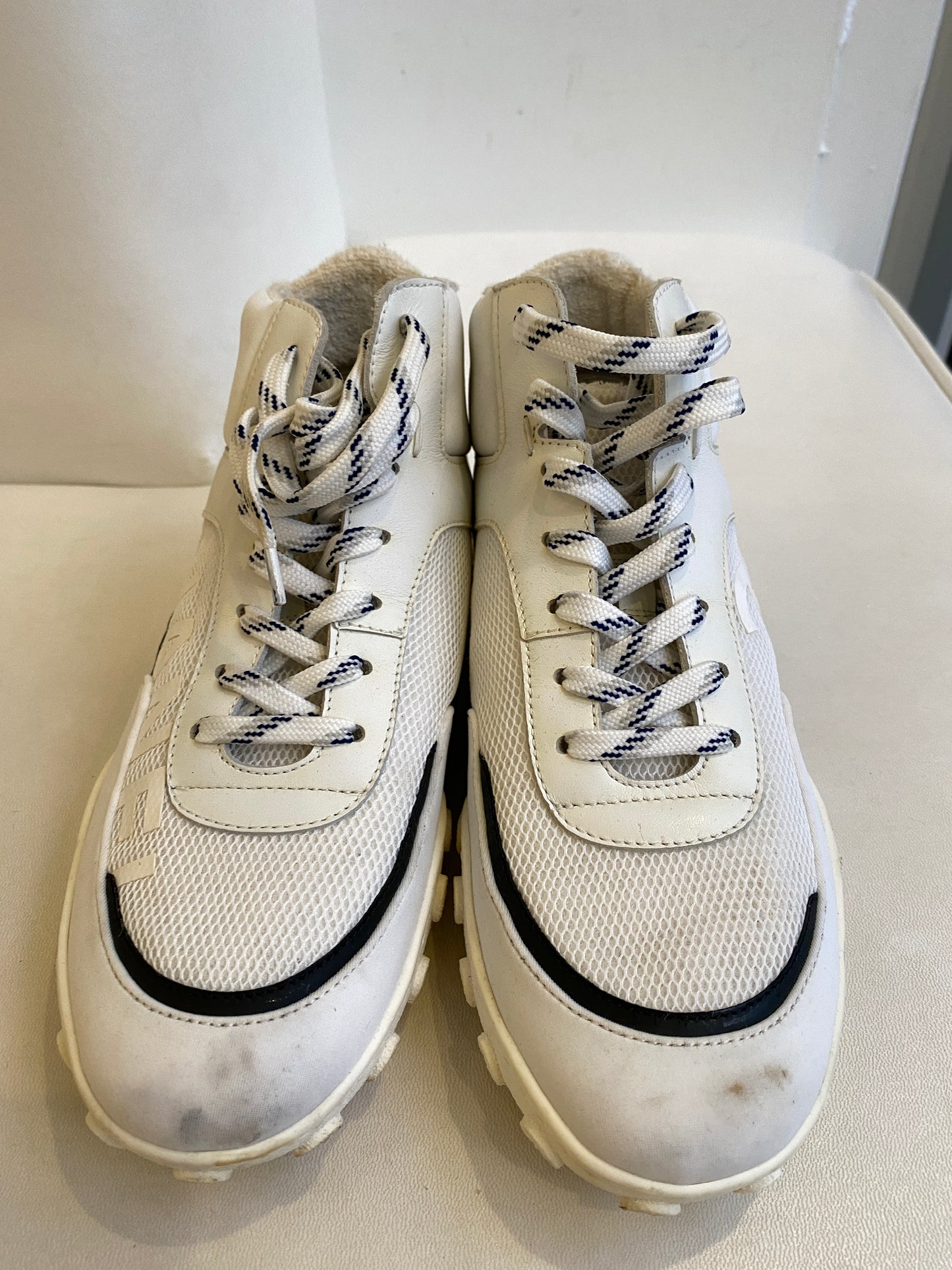 Chanel Mid-Rise White Sneakers