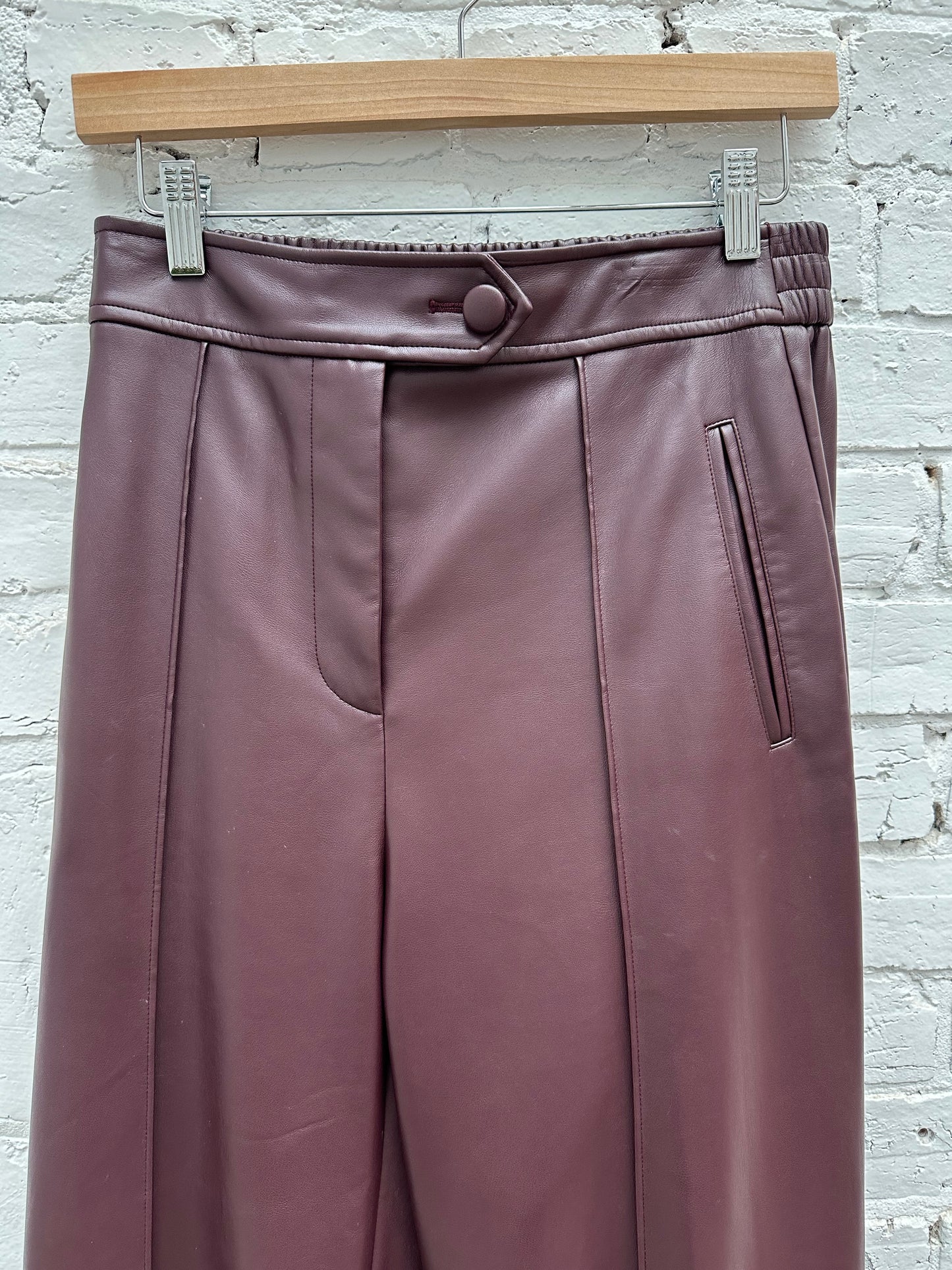 Suncoo Aubergine Pleather Pants, S