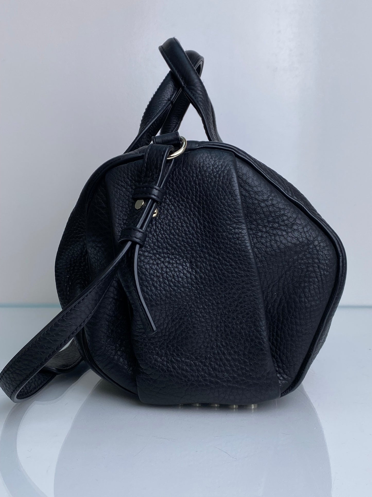 Alexander Wang Black Studded Mini Duffle Bag GHW