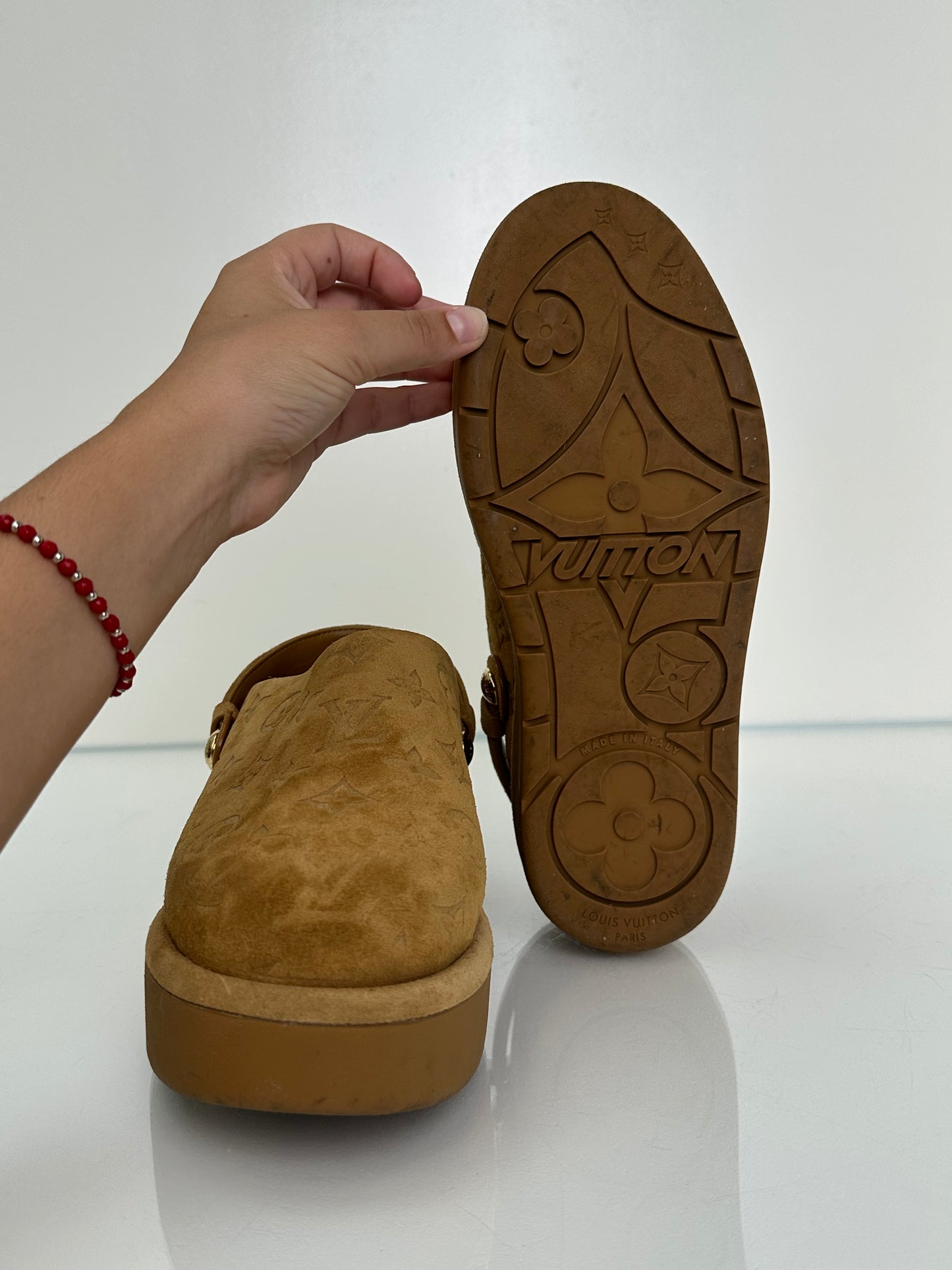 Louis Vuitton Chestnut Aspen Platform Clogs, 39