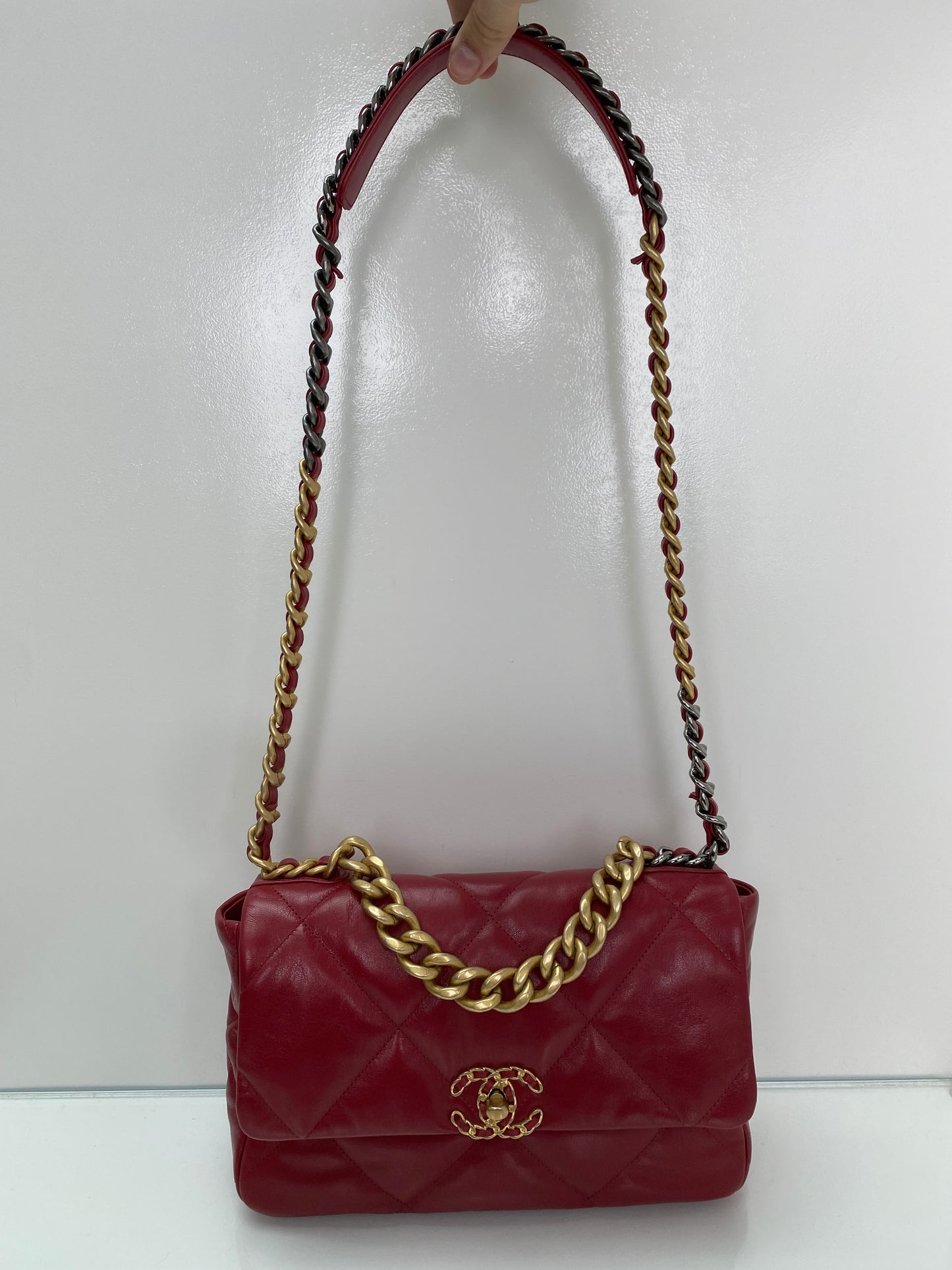 Chanel Red Quilted Medium Flap 19 Bag TTHW
