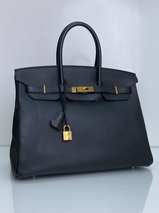 Hermes Birkin 35 Black Epsom GHW #X