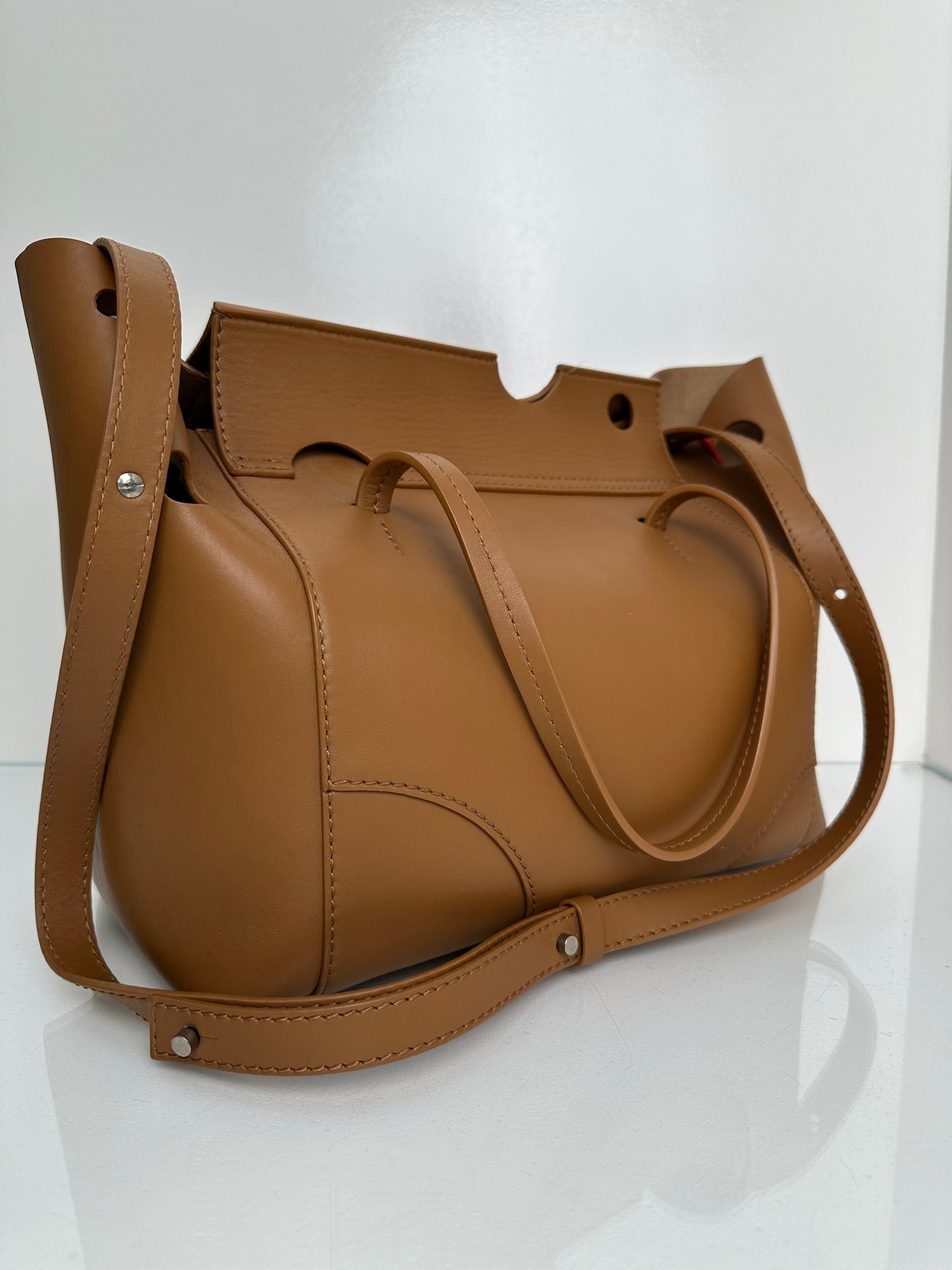 Off-White Tan Leather Tote