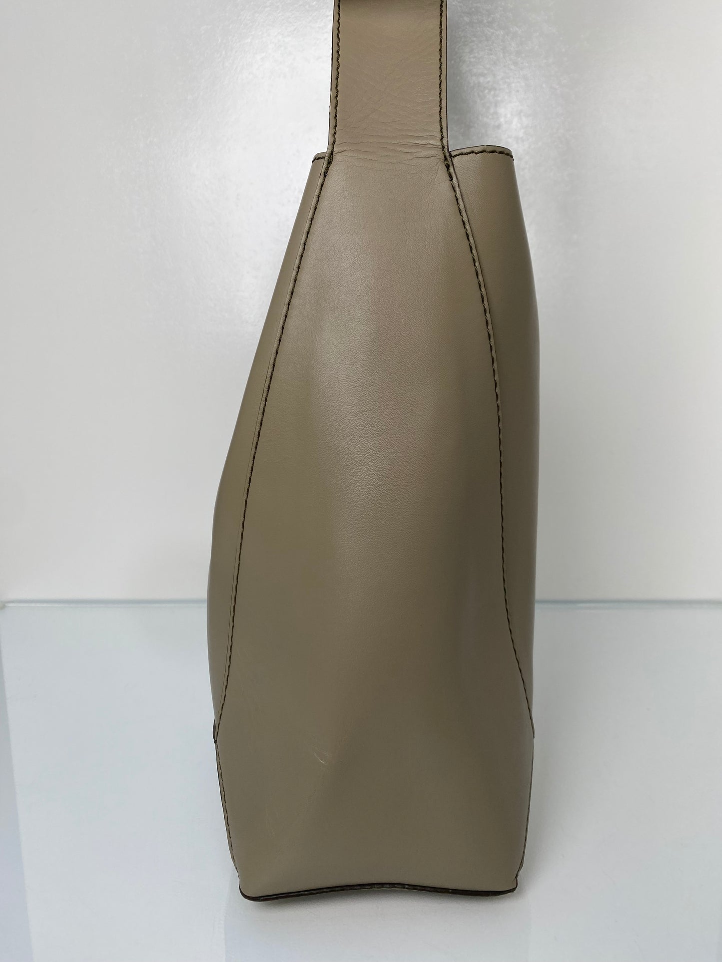 Stella McCartney Taupe/ Grey Eco Braided-Strap Medium Hobo Bag GHW