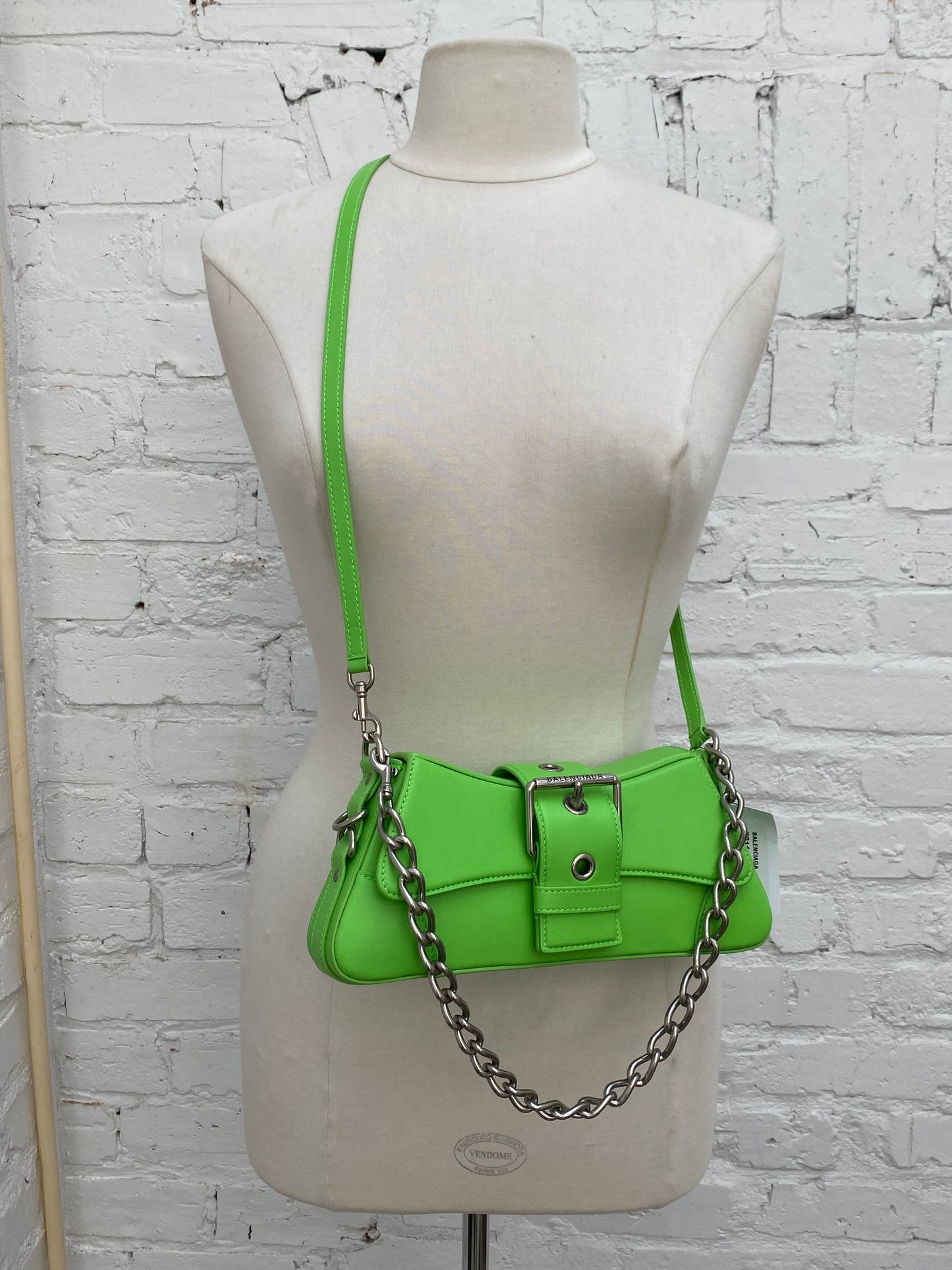 Balenciaga Neon Green Lindsay Shoulder Bag