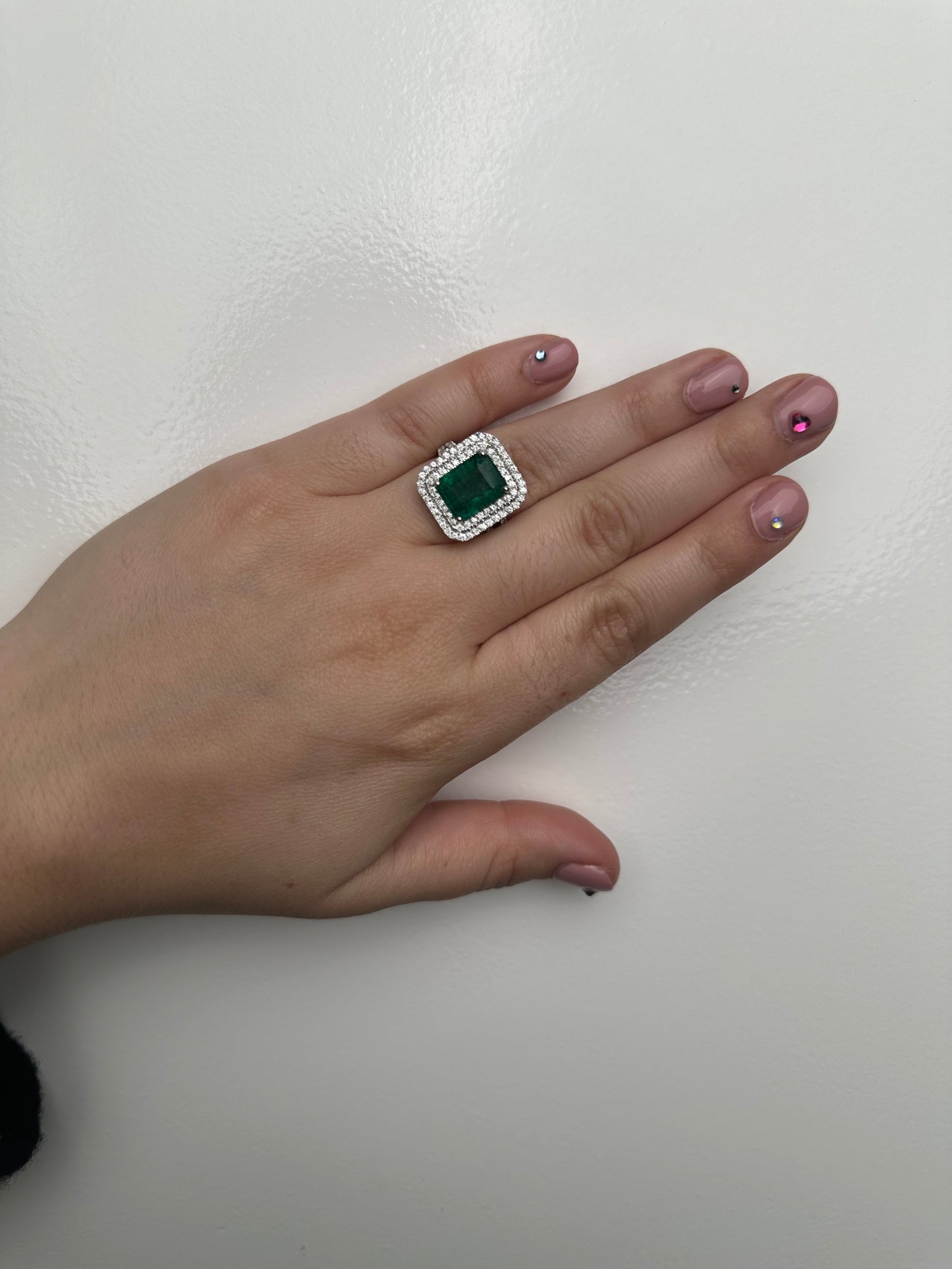 PL 5.11 ct Em 1.00 ctw Dia Ring, Sz 7