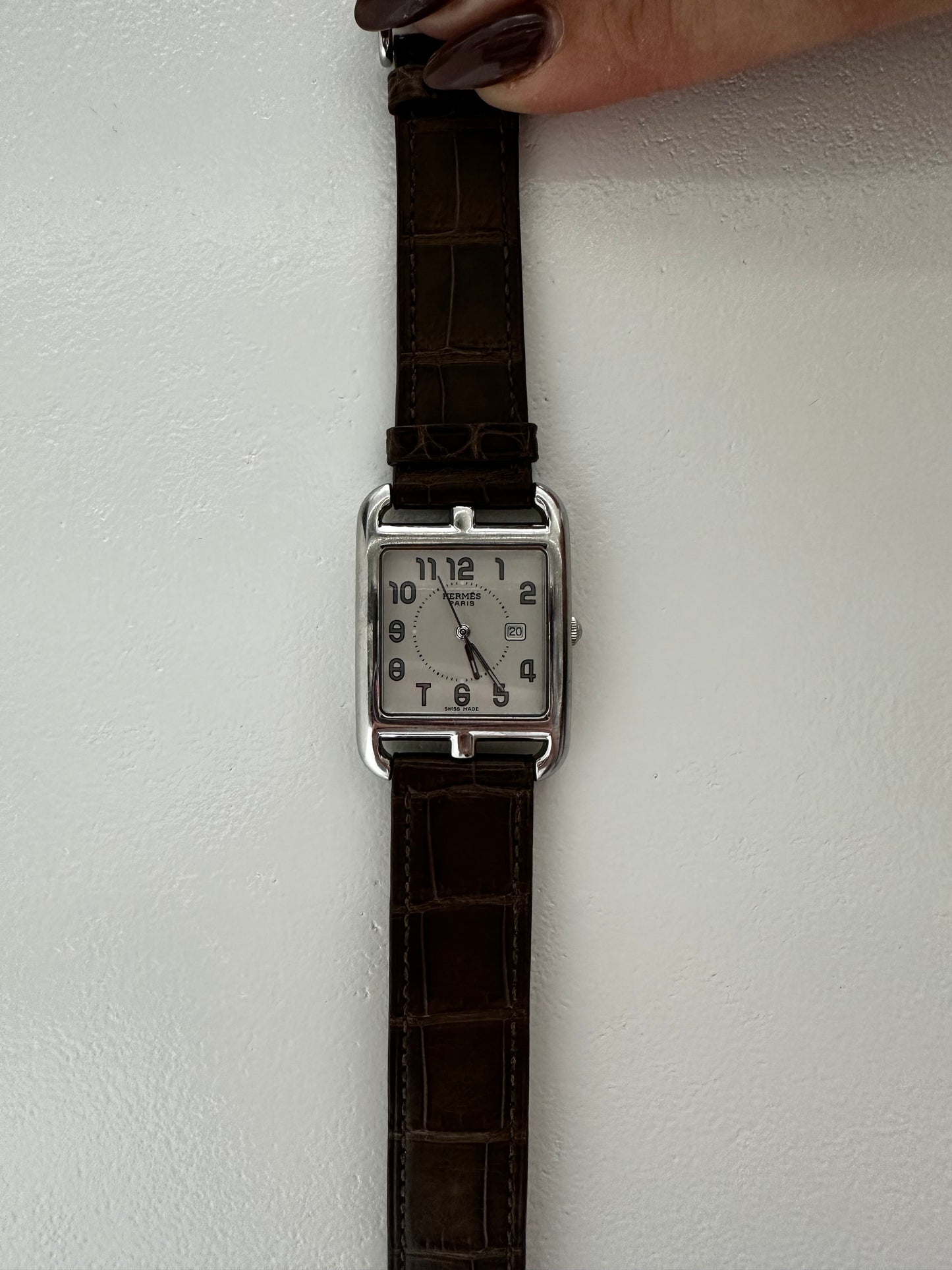 Hermes Brown Alligator Wrap Watch