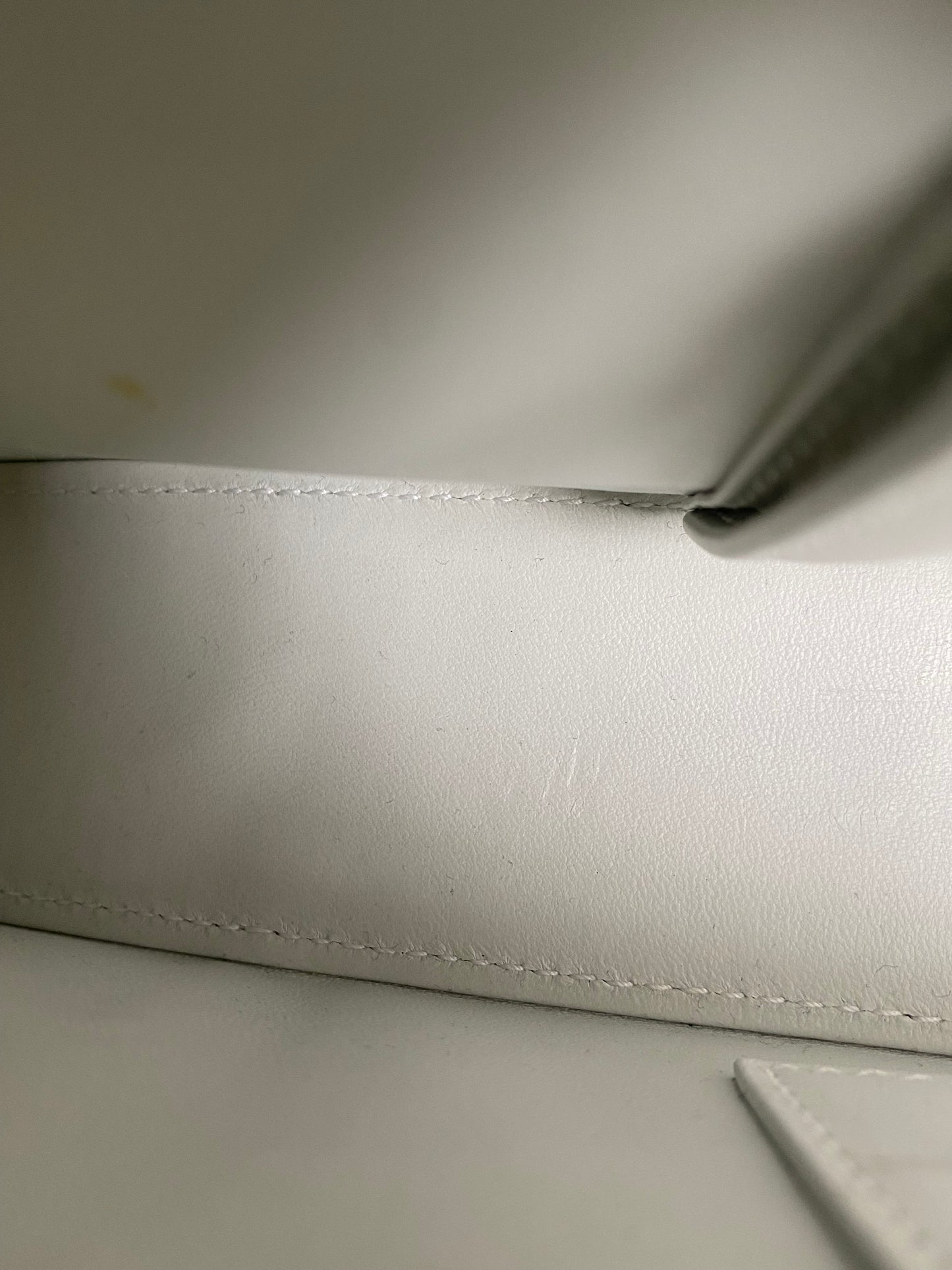 Balenciaga White Hourglass Stretch Bag SHW