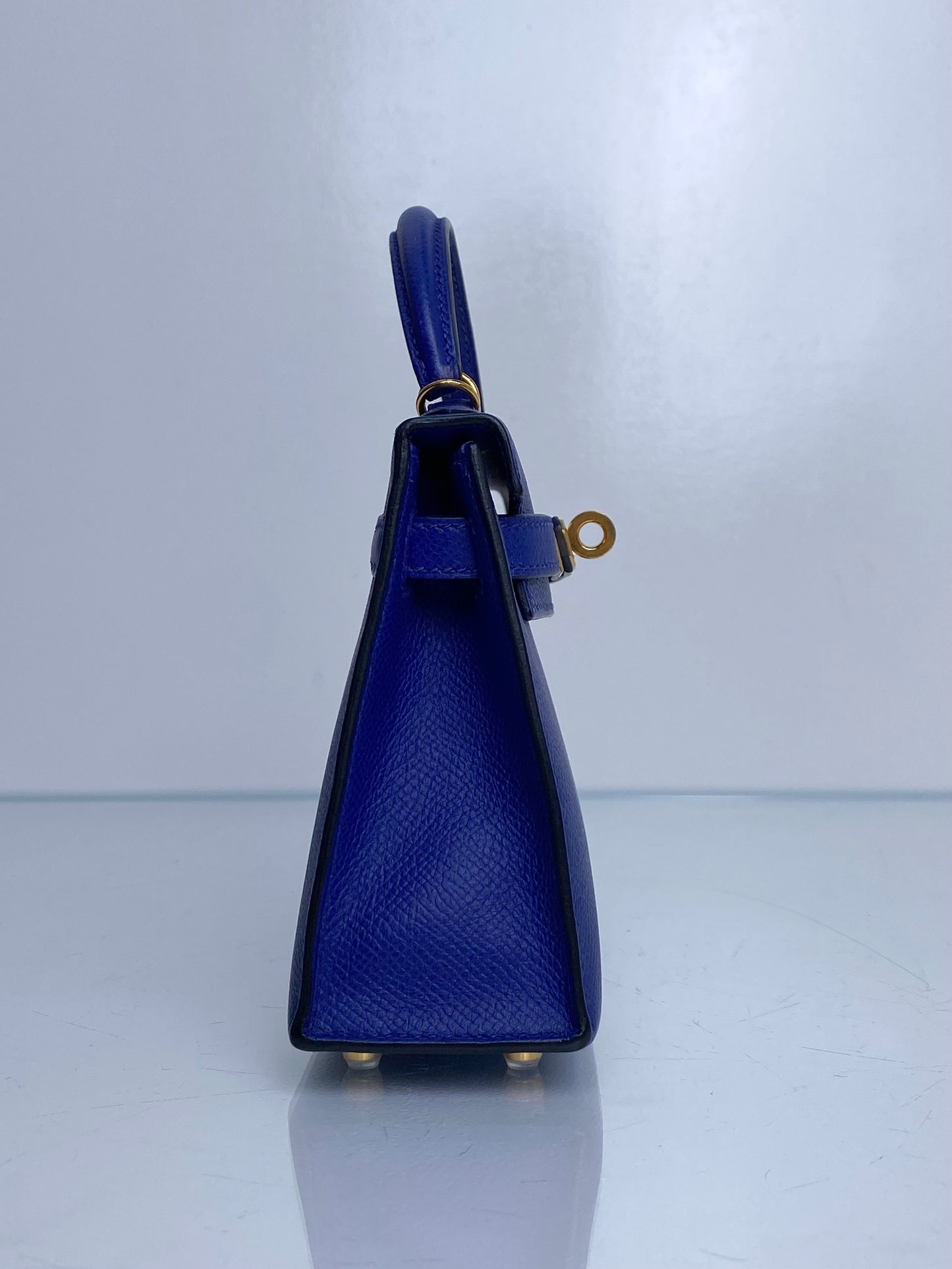 Hermes Mini Kelly Bleu Electrique Epsom GHW #C