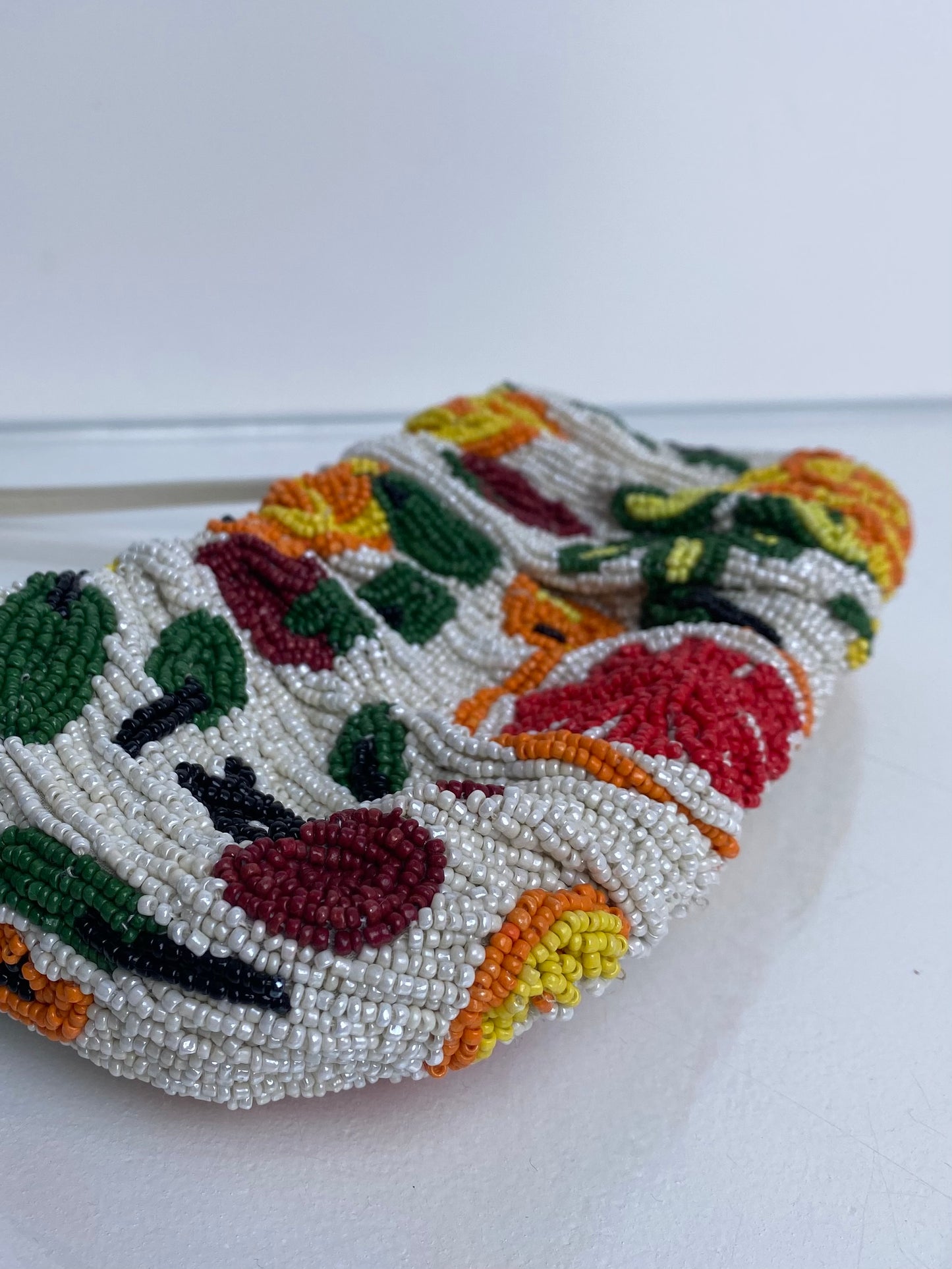Staud White & Multicolor Beaded Fruit Bag SHW