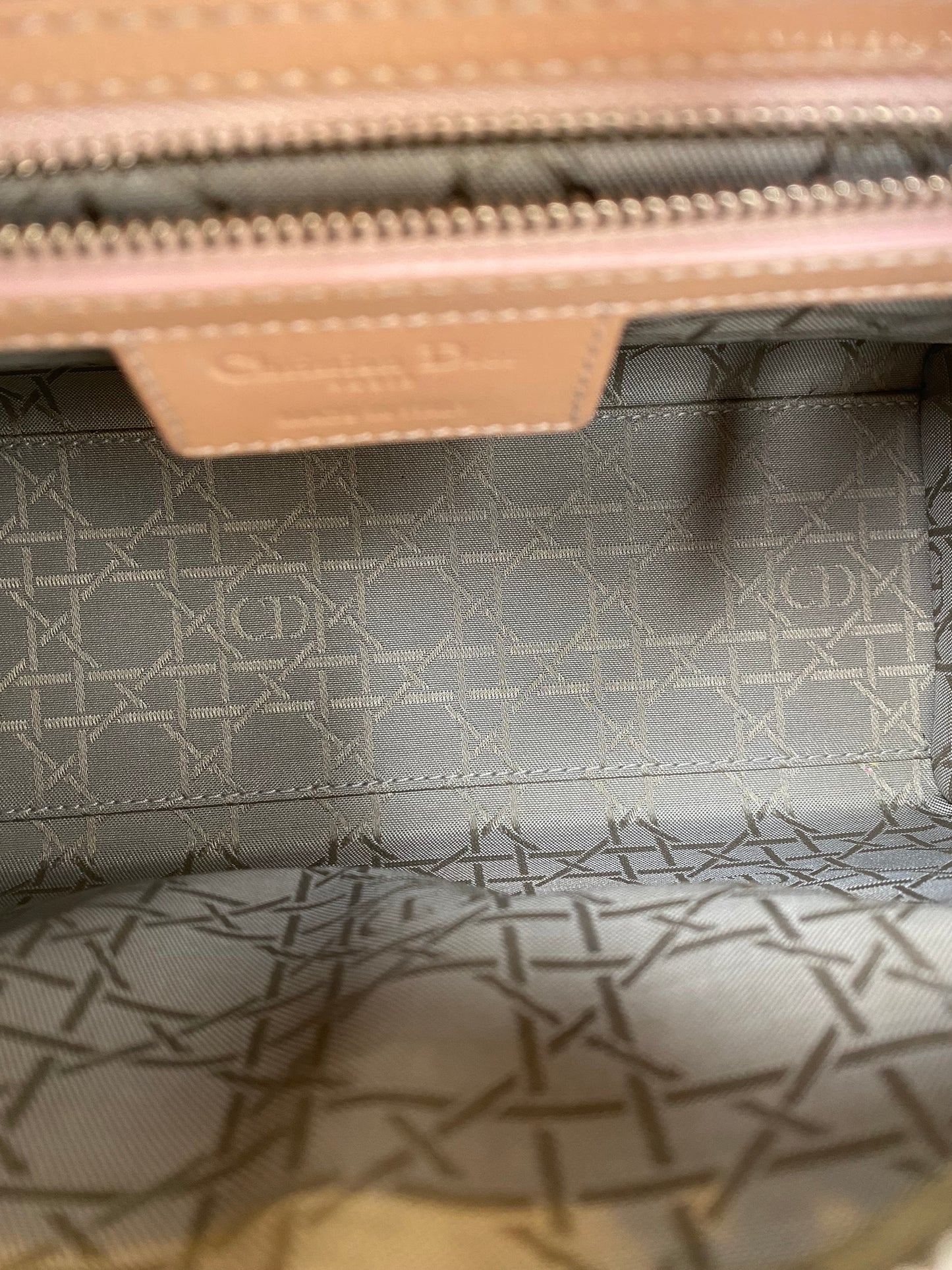 Dior Tan/Peach Patent Lady Dior Bag
