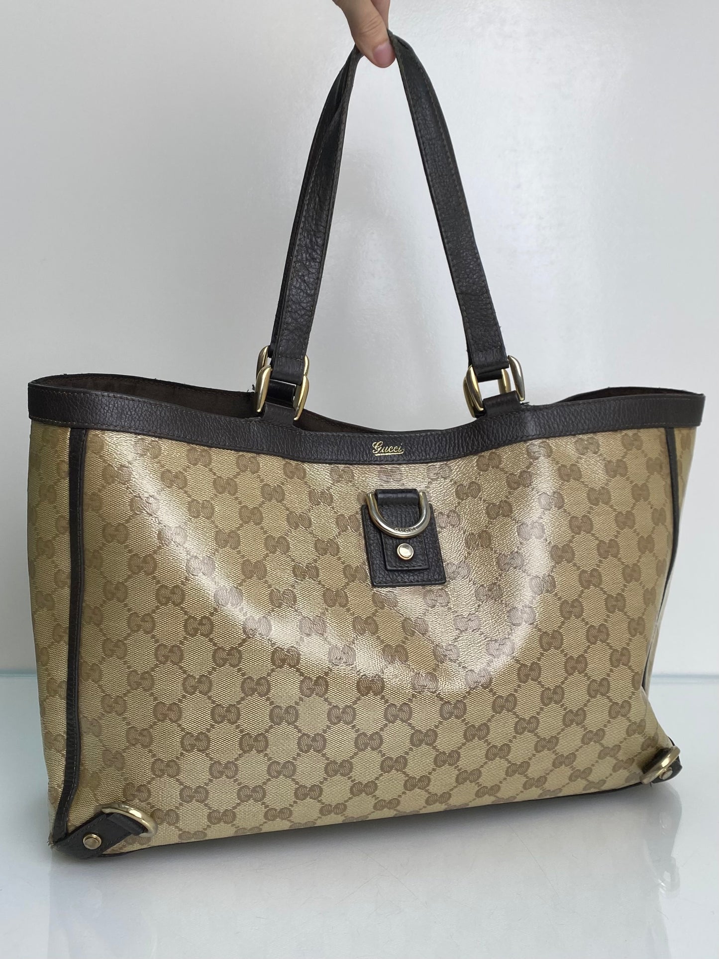 Gucci Vintage Supreme Coated Canvas Tote Bag GHW