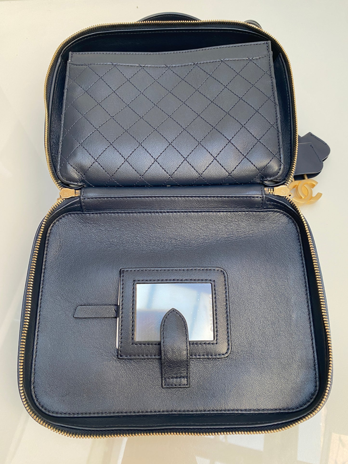 Chanel Navy Caviar Leather Vanity Bag GHW