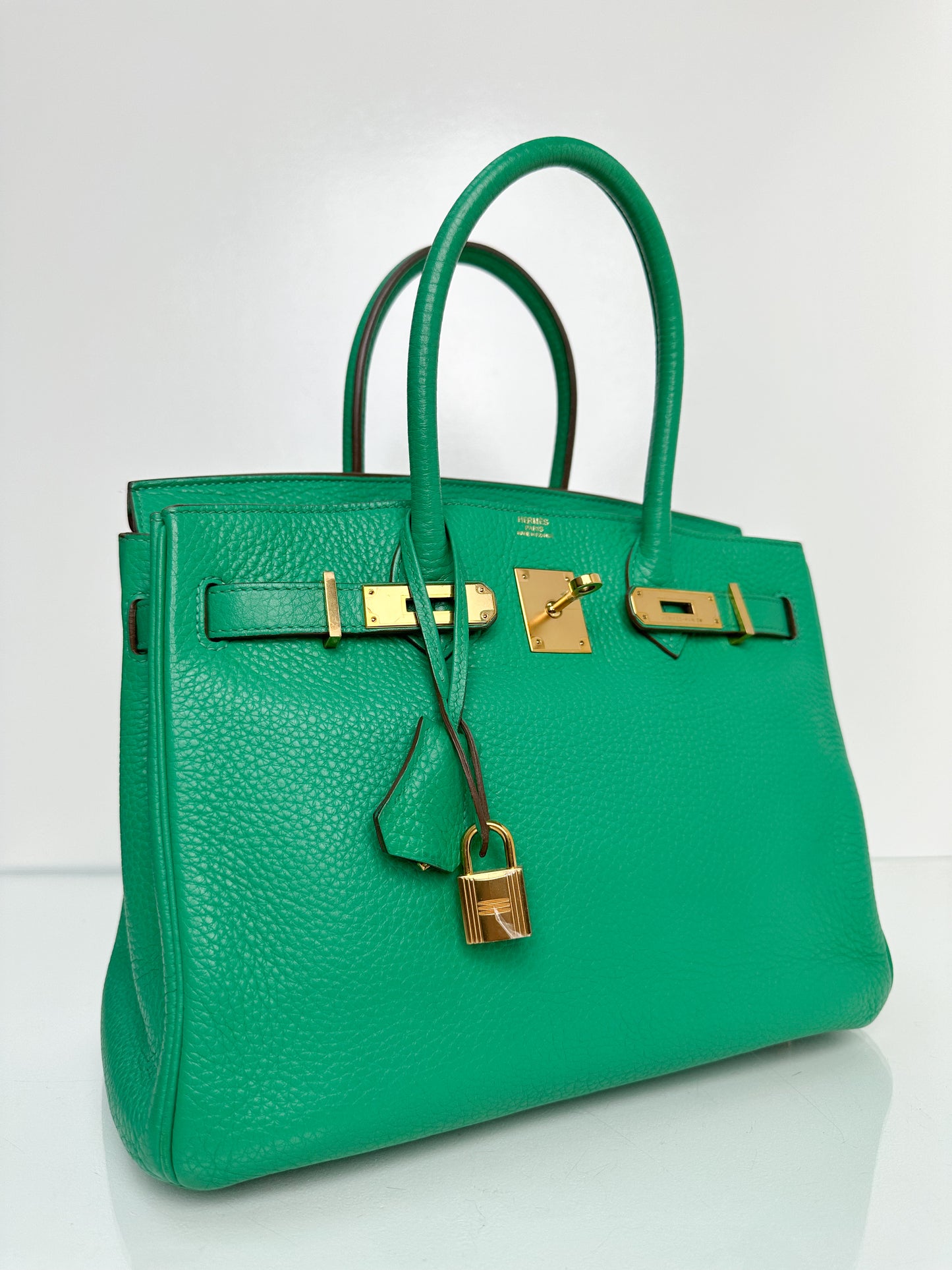 Hermes Birkin 30 Menthe Clemence GHW #P