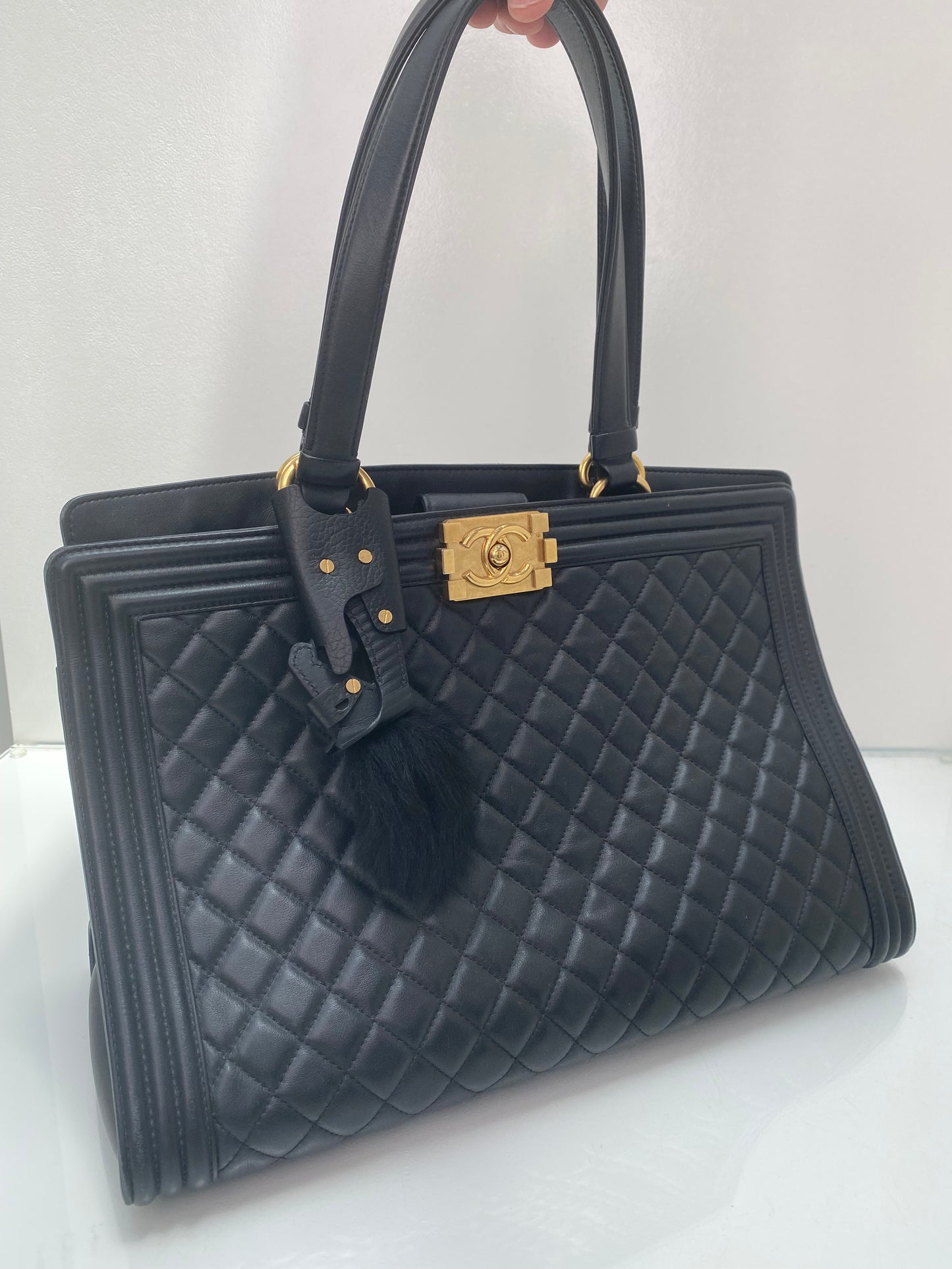 Burberry Black Shearling Horse Charm GHW