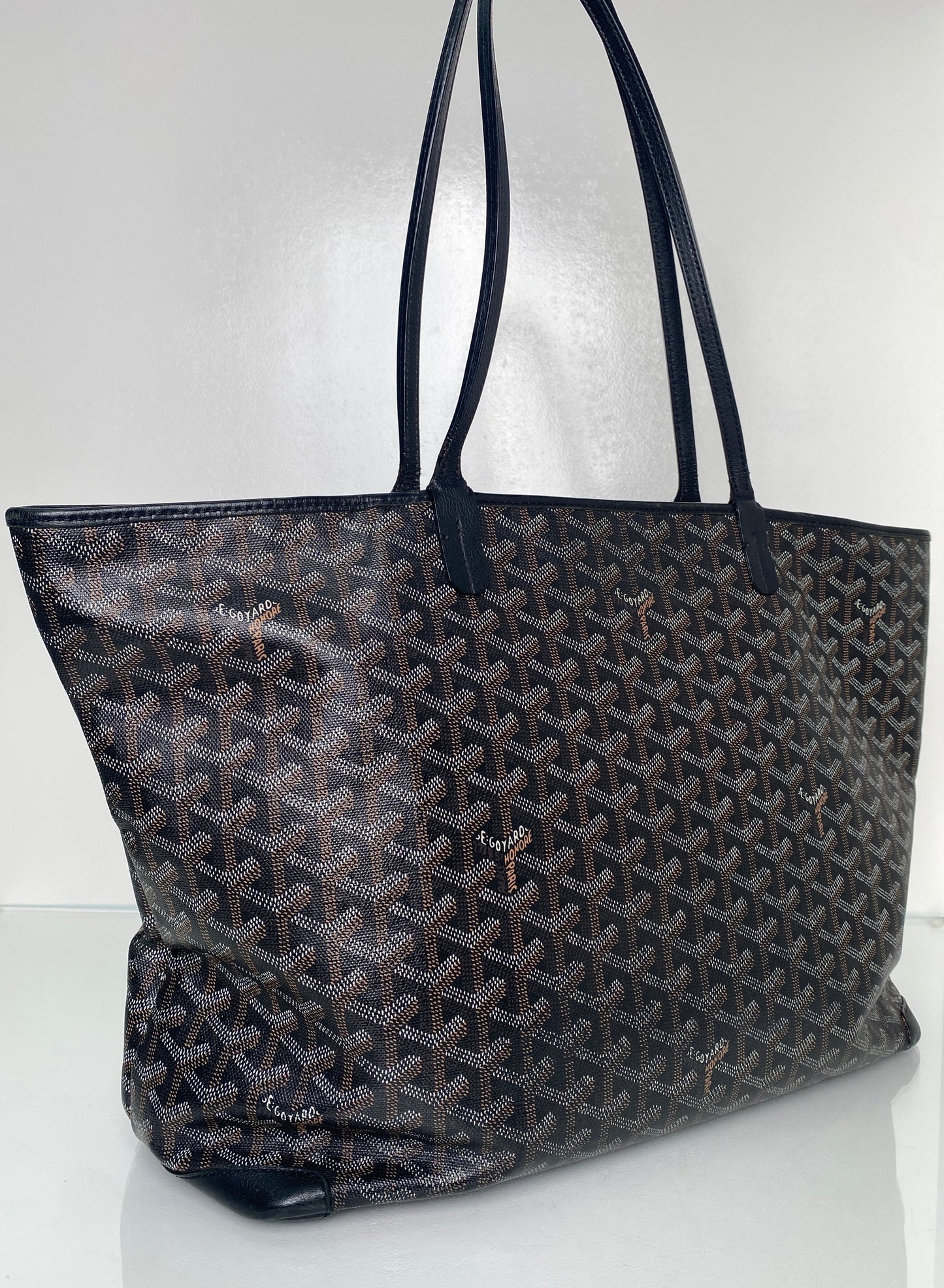 Goyard Black Artois MM Tote Bag SHW