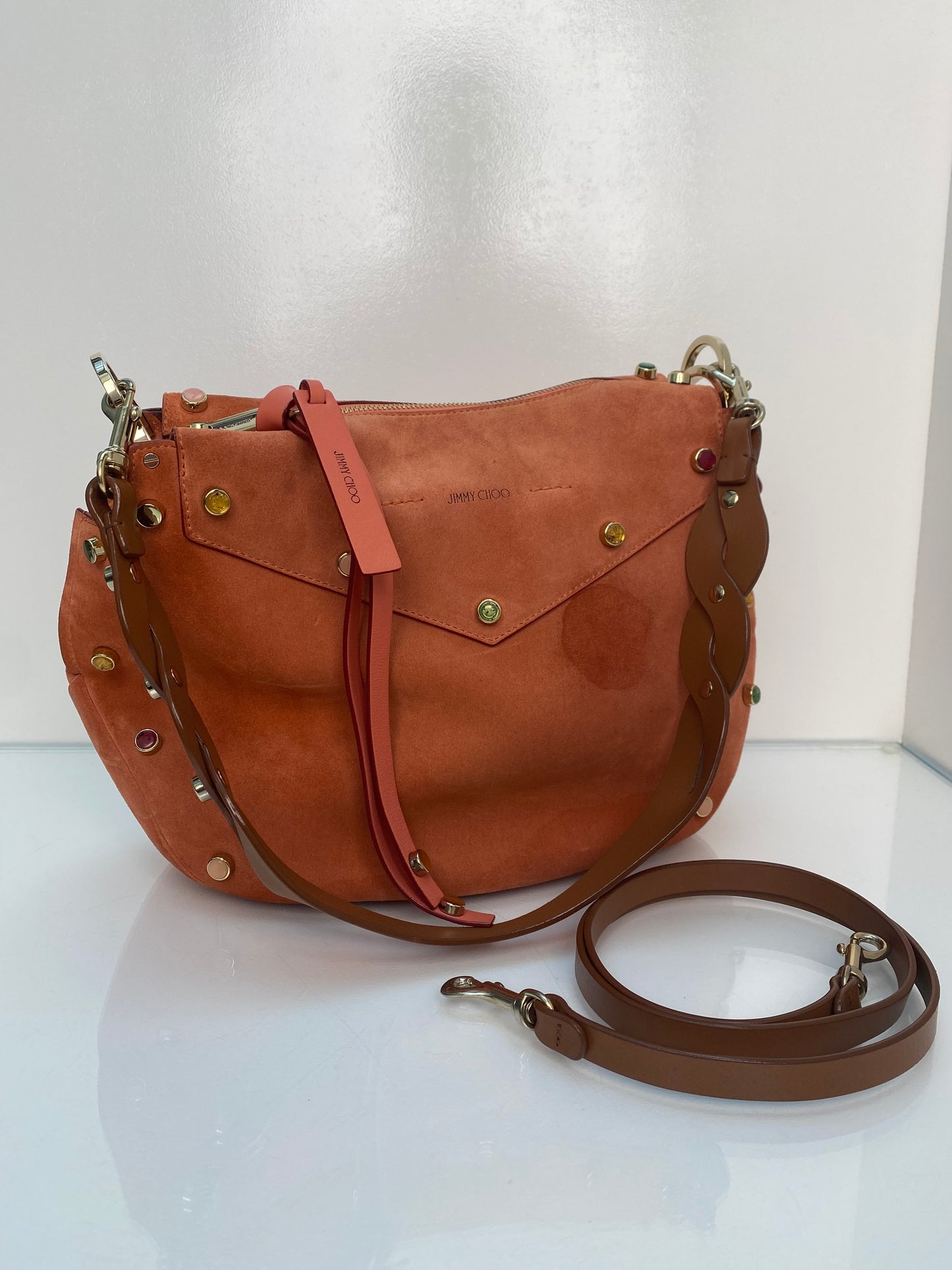 Jimmy Choo Orange Suede Hobo Bag (As Is)