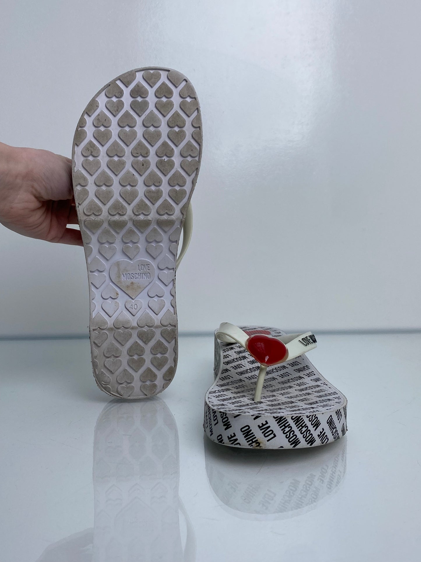 Love Moschino Heart Flip Flops, 40