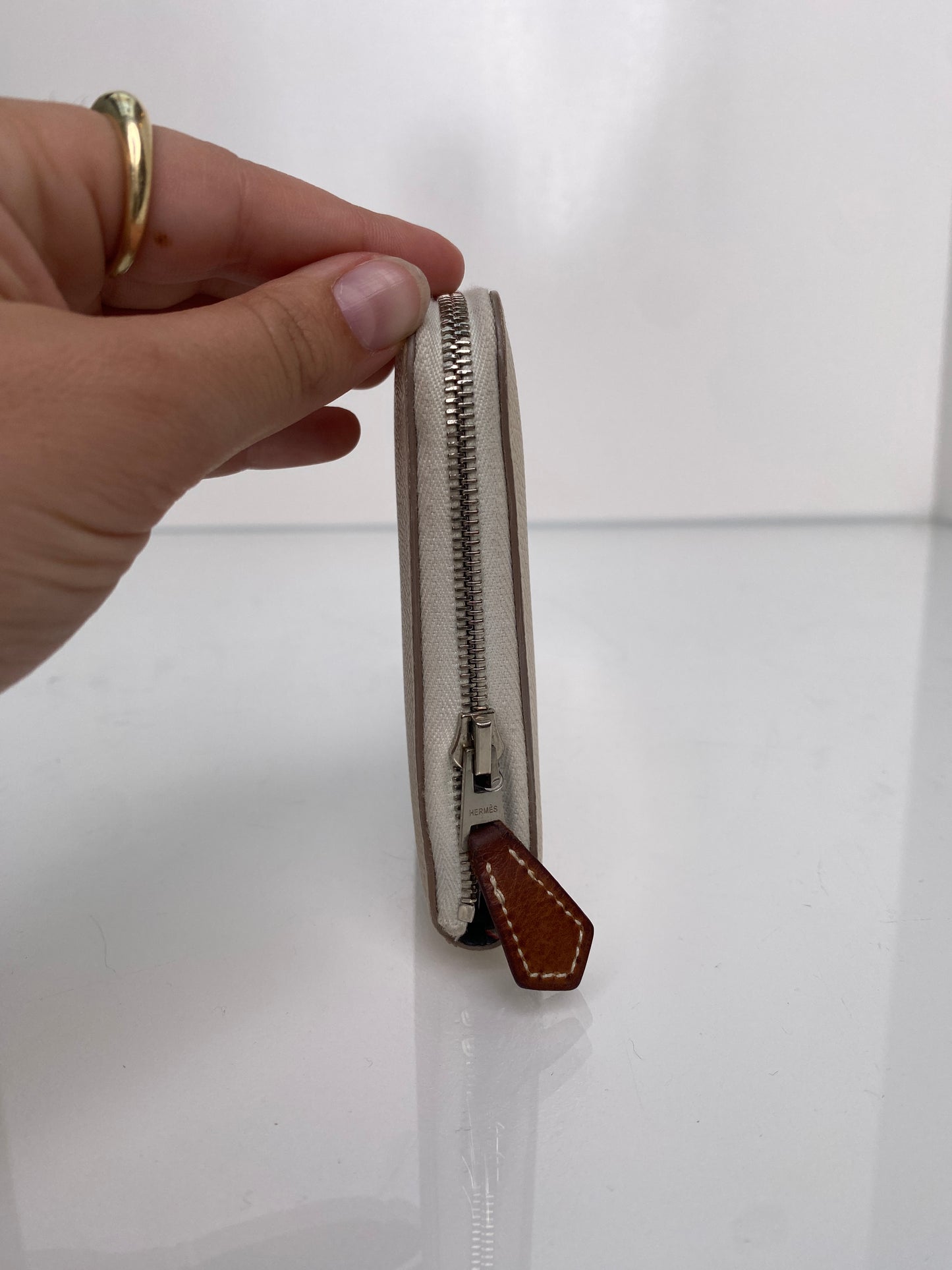 Hermes Azap Silk Nata Epsom Zip around Long wallet PHW