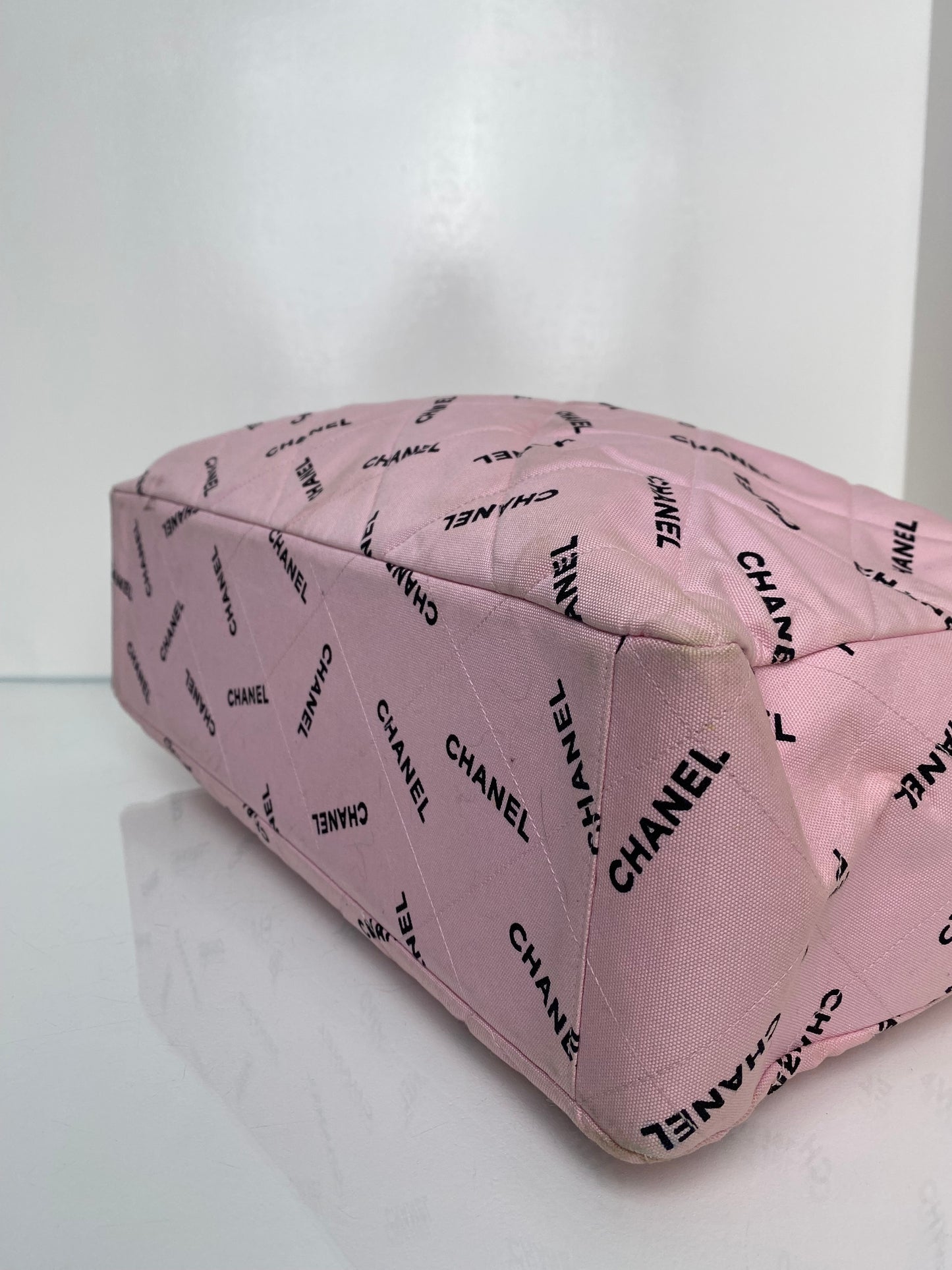 Chanel Vintage Pink Logomania Tote 24KGHW