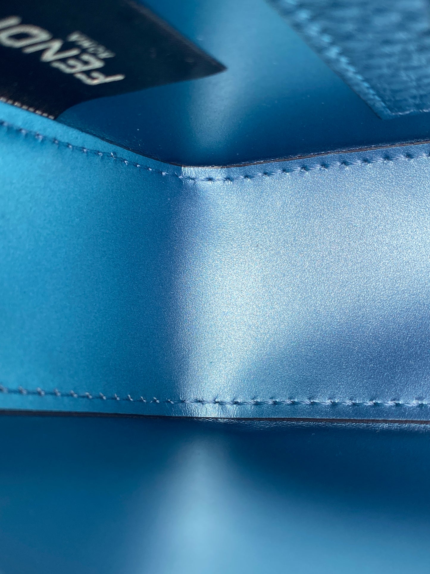 Fendi Teal Mini Salleria Baguette Iridescent SHW