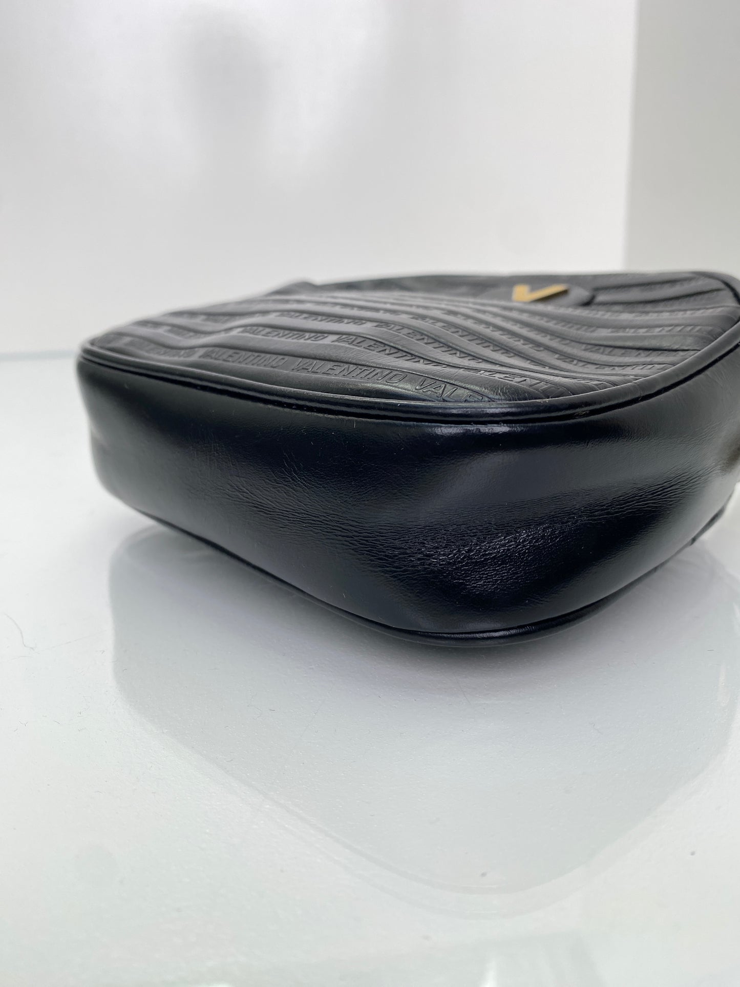 Mario Valentino Vintage Black Crossbody Bag GHW
