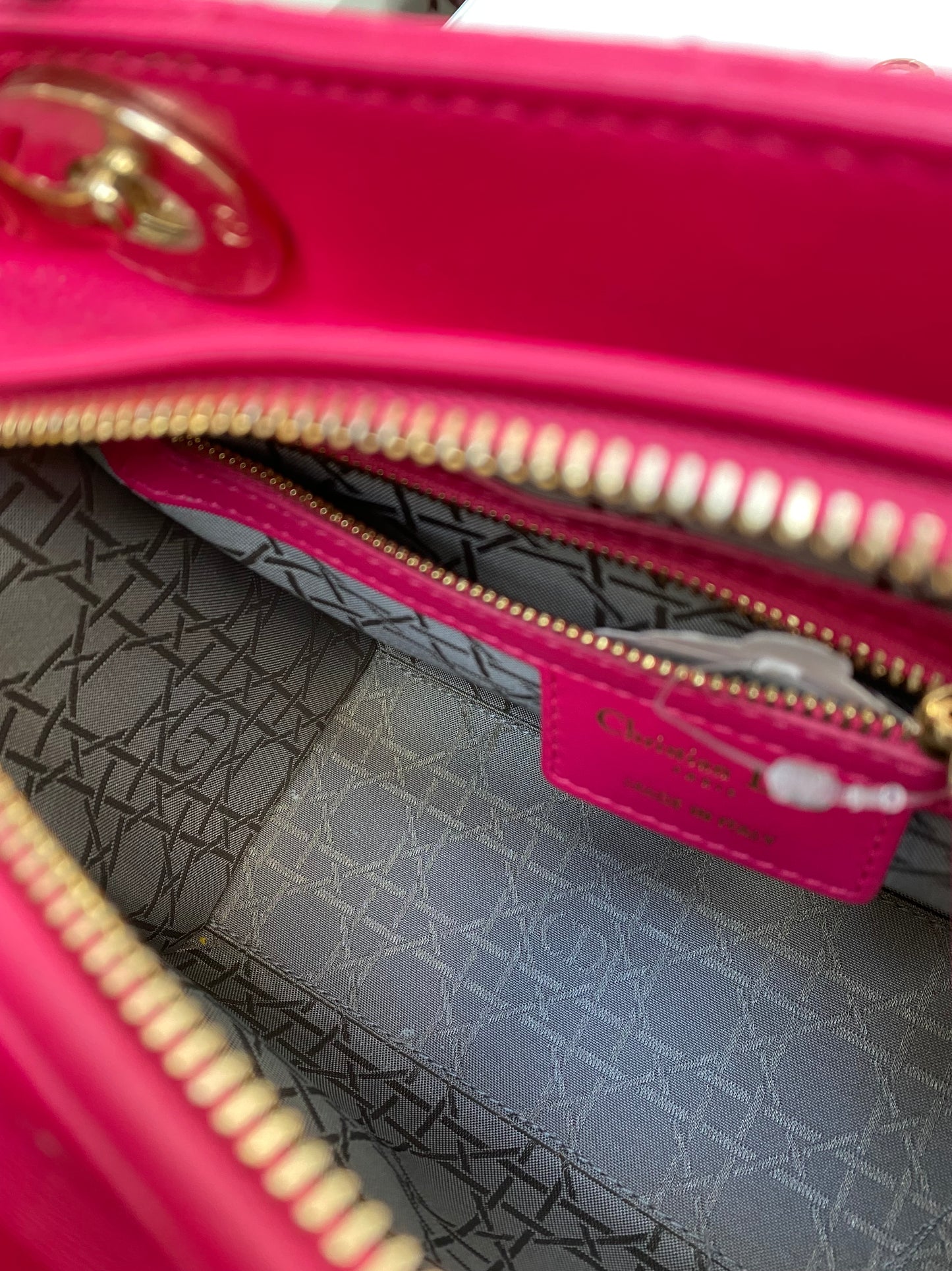Christian Dior Pink Leather Lady Dior GHW