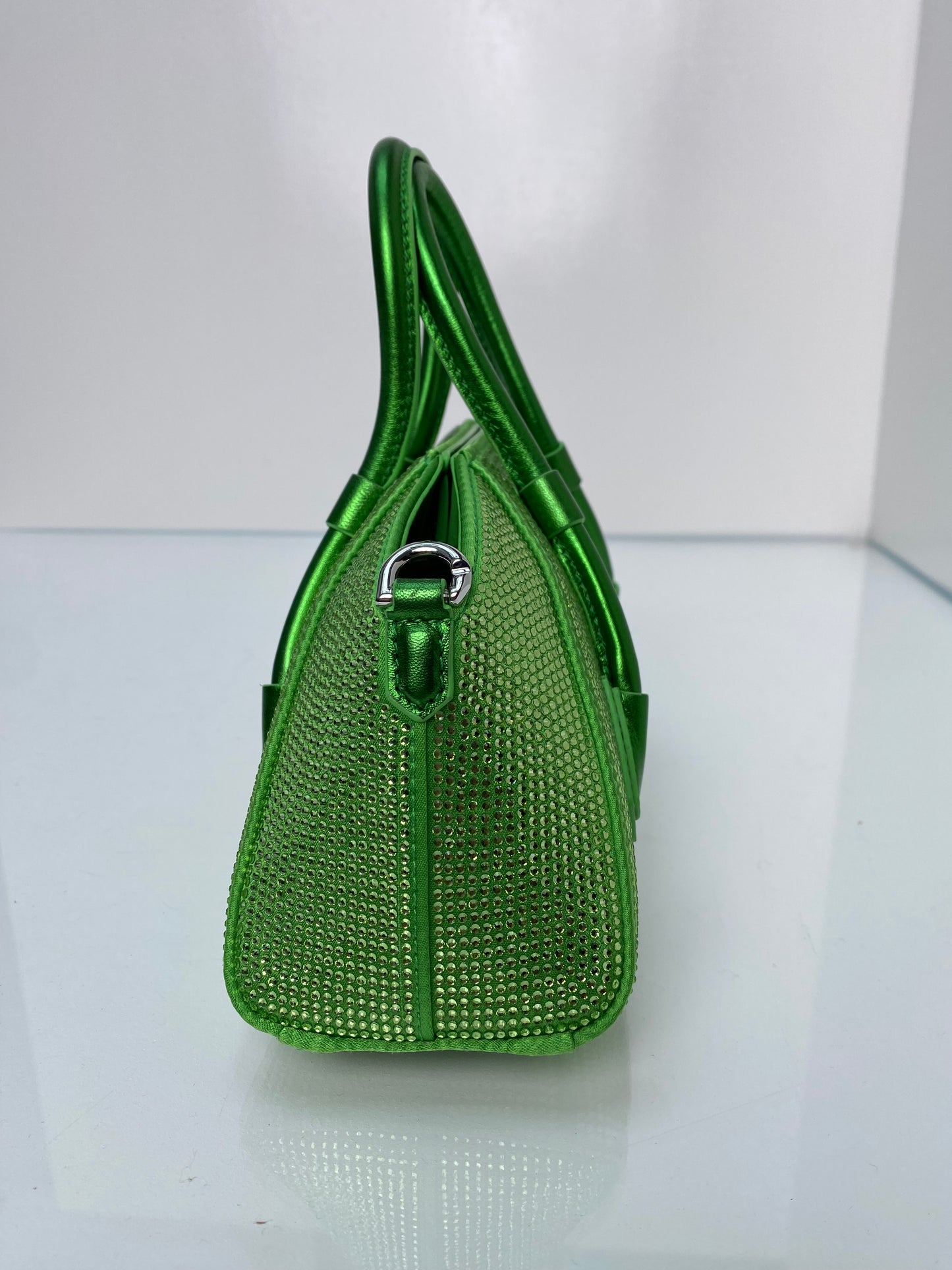 Givenchy Mini Antigona Stretch Green Rhinestone Bag SHW