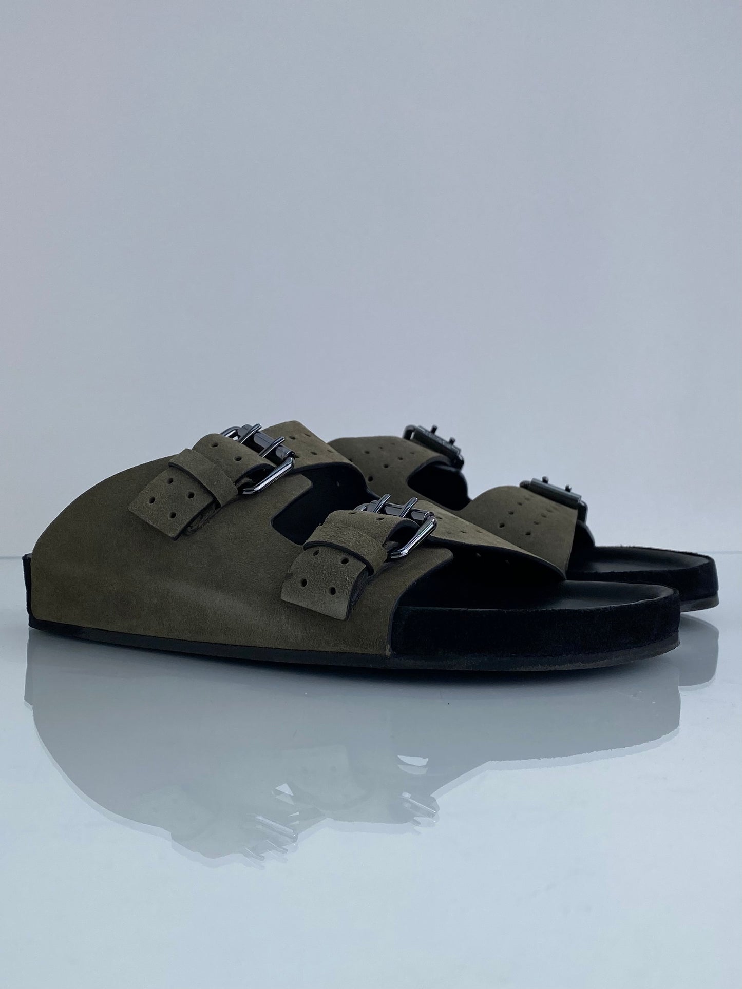 The Kooples Green Suede Sandals, 37