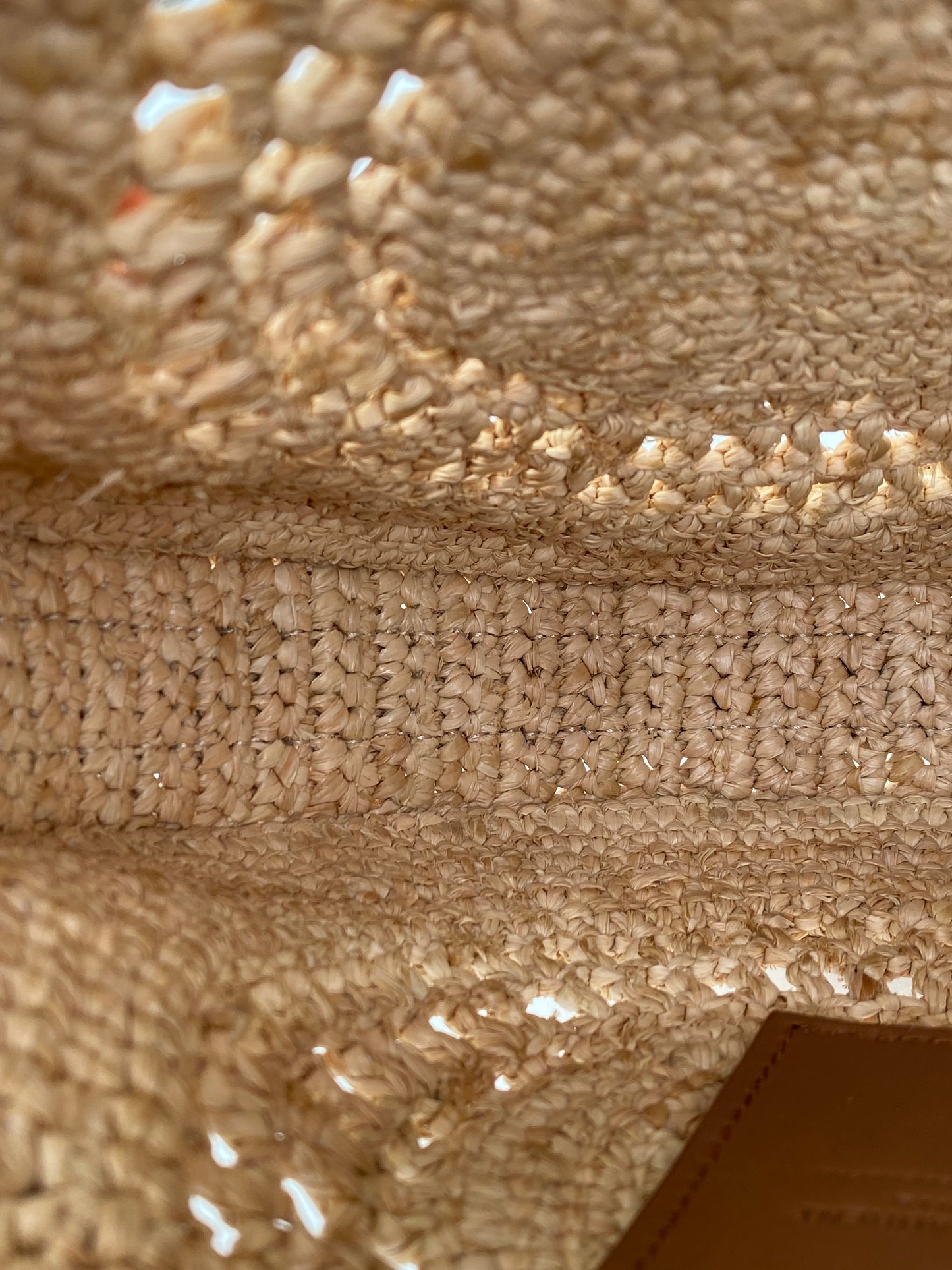 Saint Laurent Tan Raffia Logo Circular Bag GHW