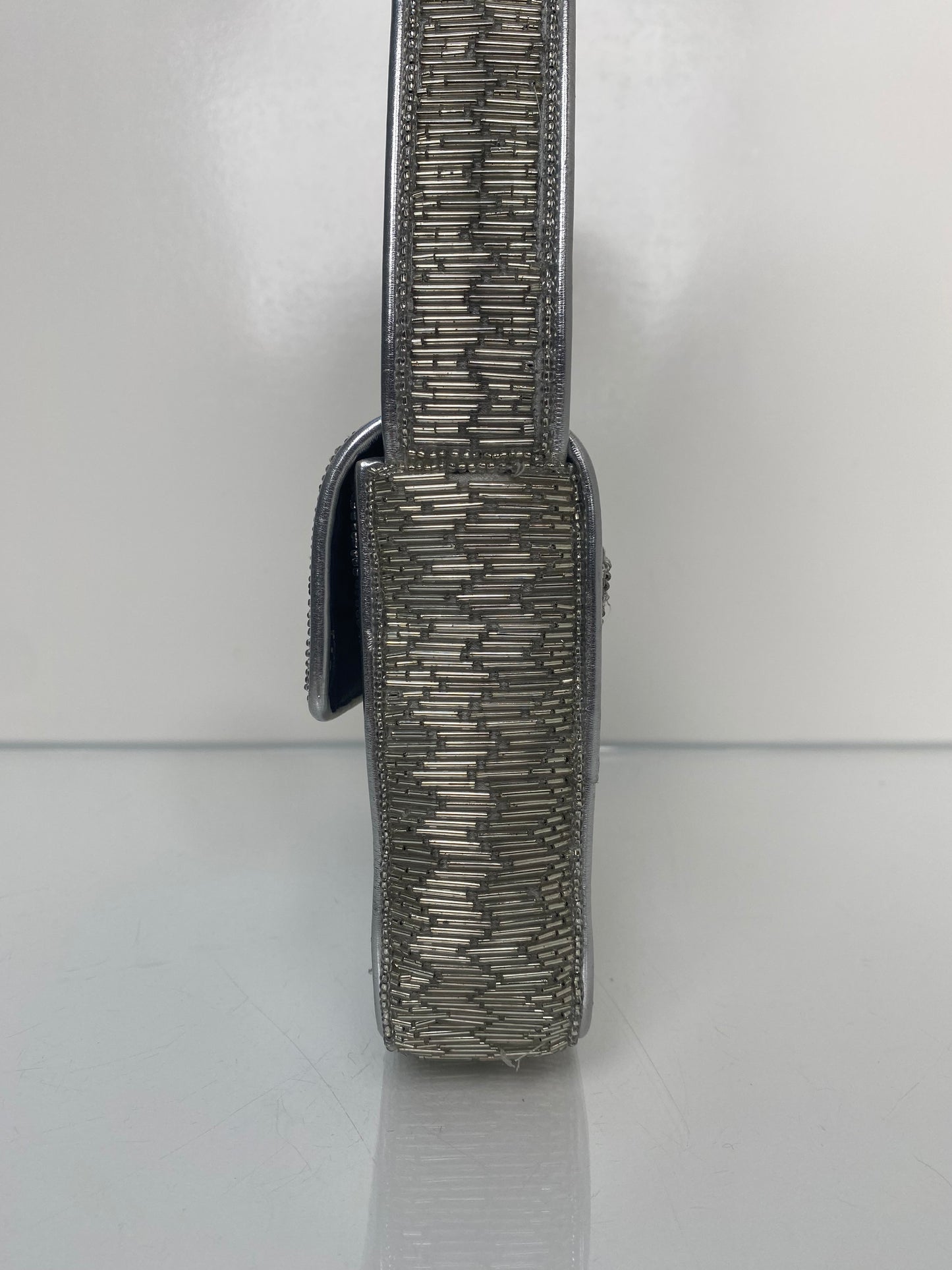 Staud Silver Beaded Tommy Bag