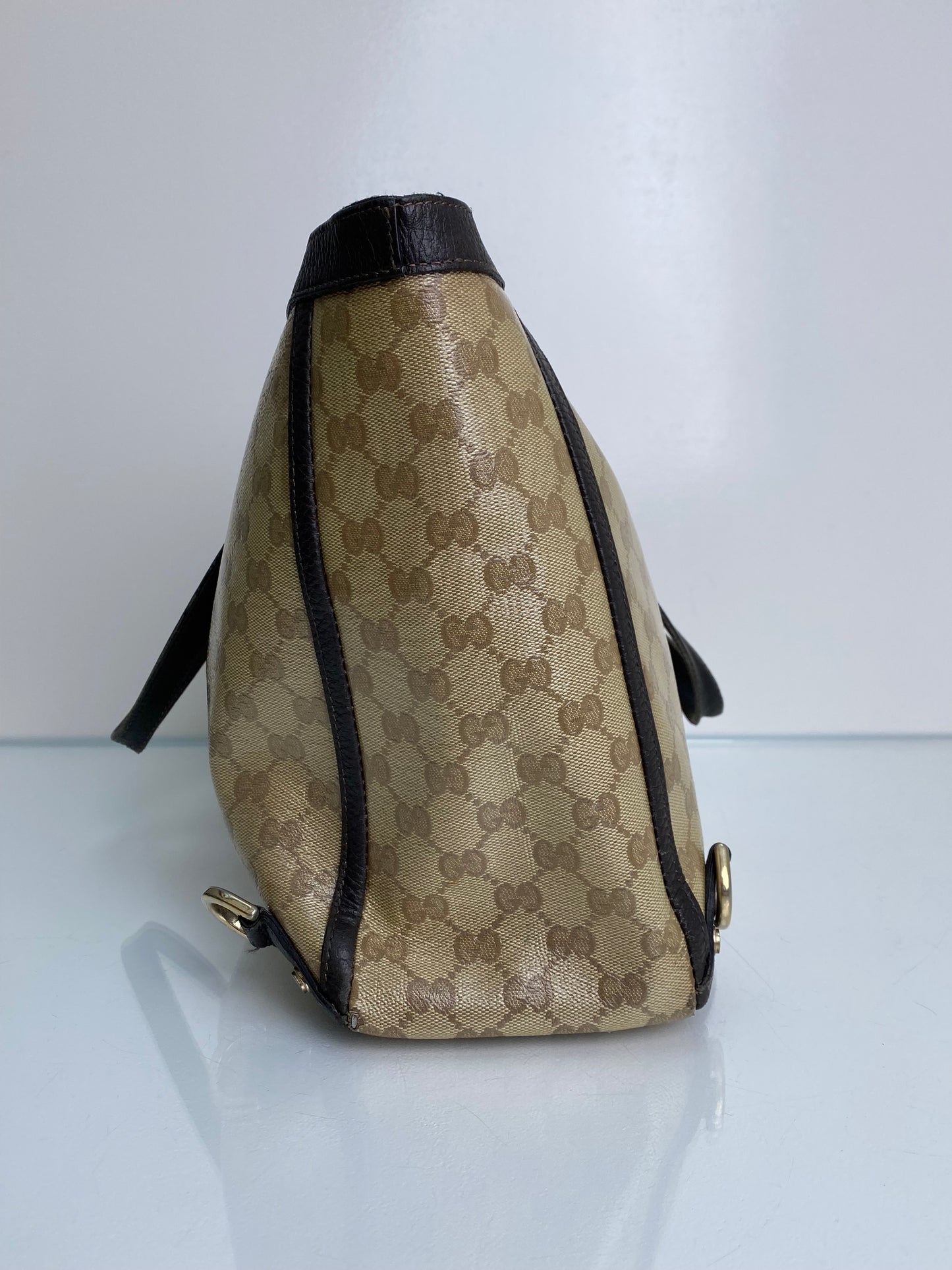 Gucci Vintage Supreme Coated Canvas Tote Bag GHW