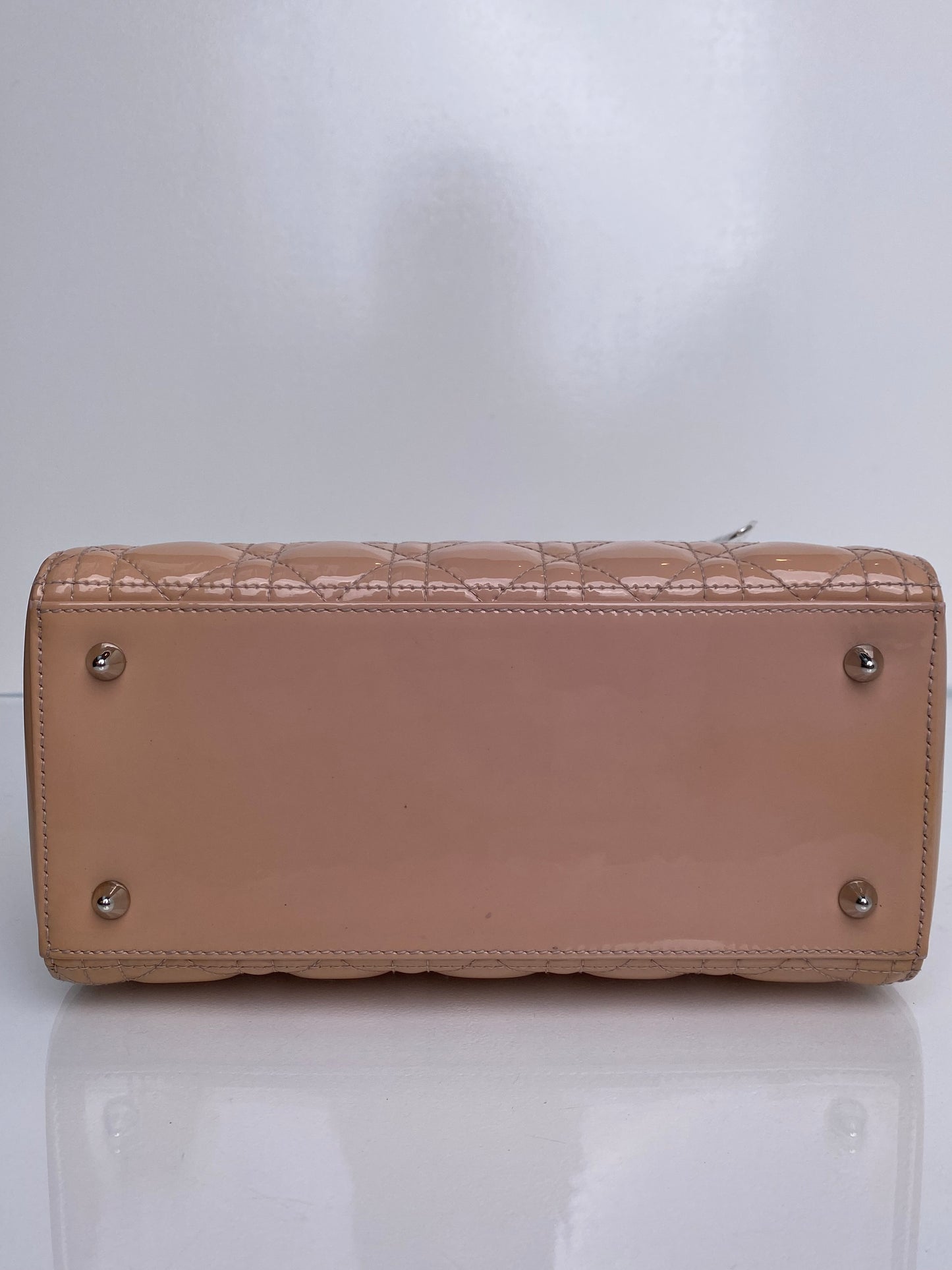 Dior Tan/Peach Patent Lady Dior Bag