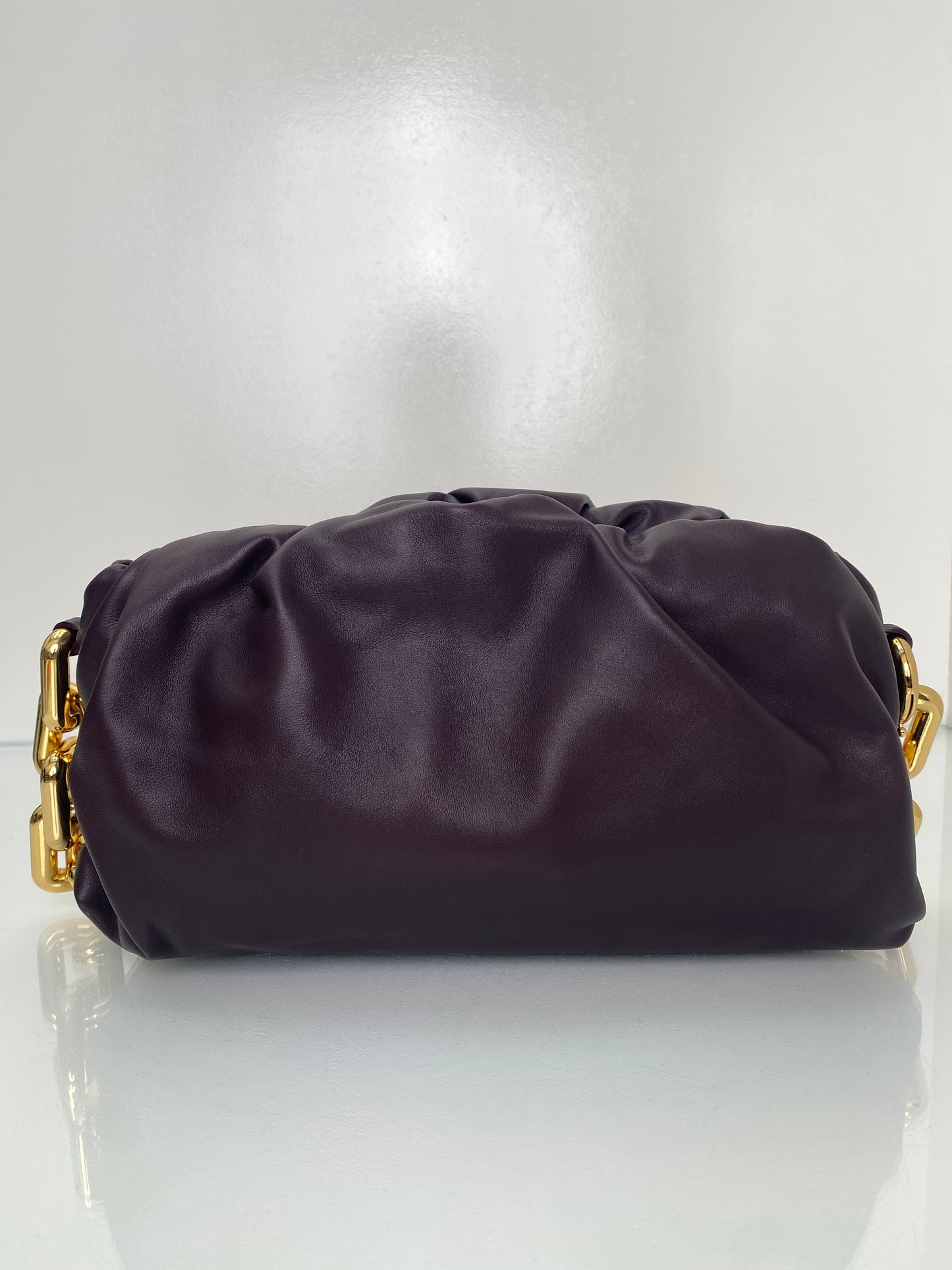 Bottega Veneta Eggplant Nappa Chain Bag GHW