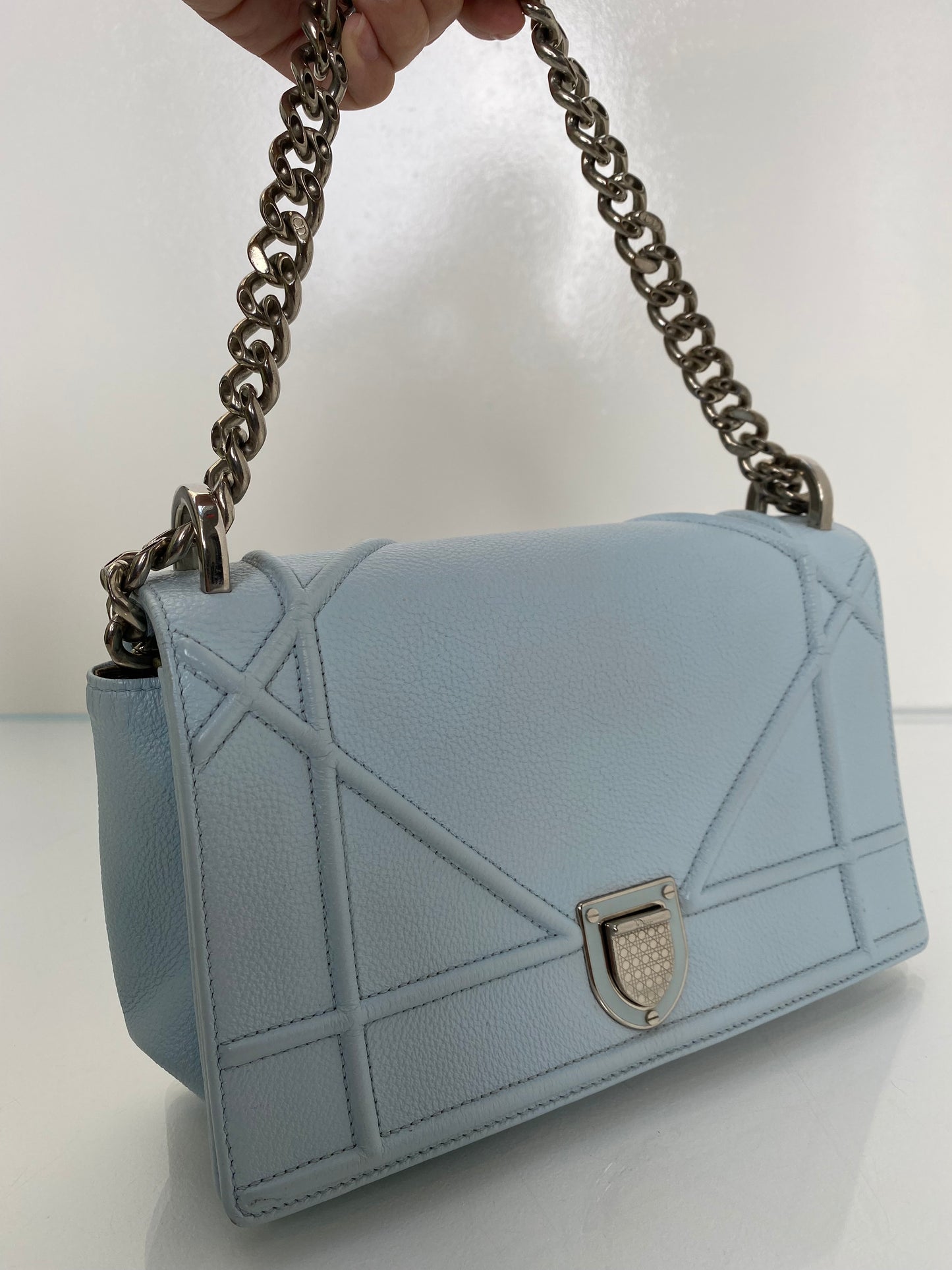 Christian Dior Light Blue Diorama Bag SHW
