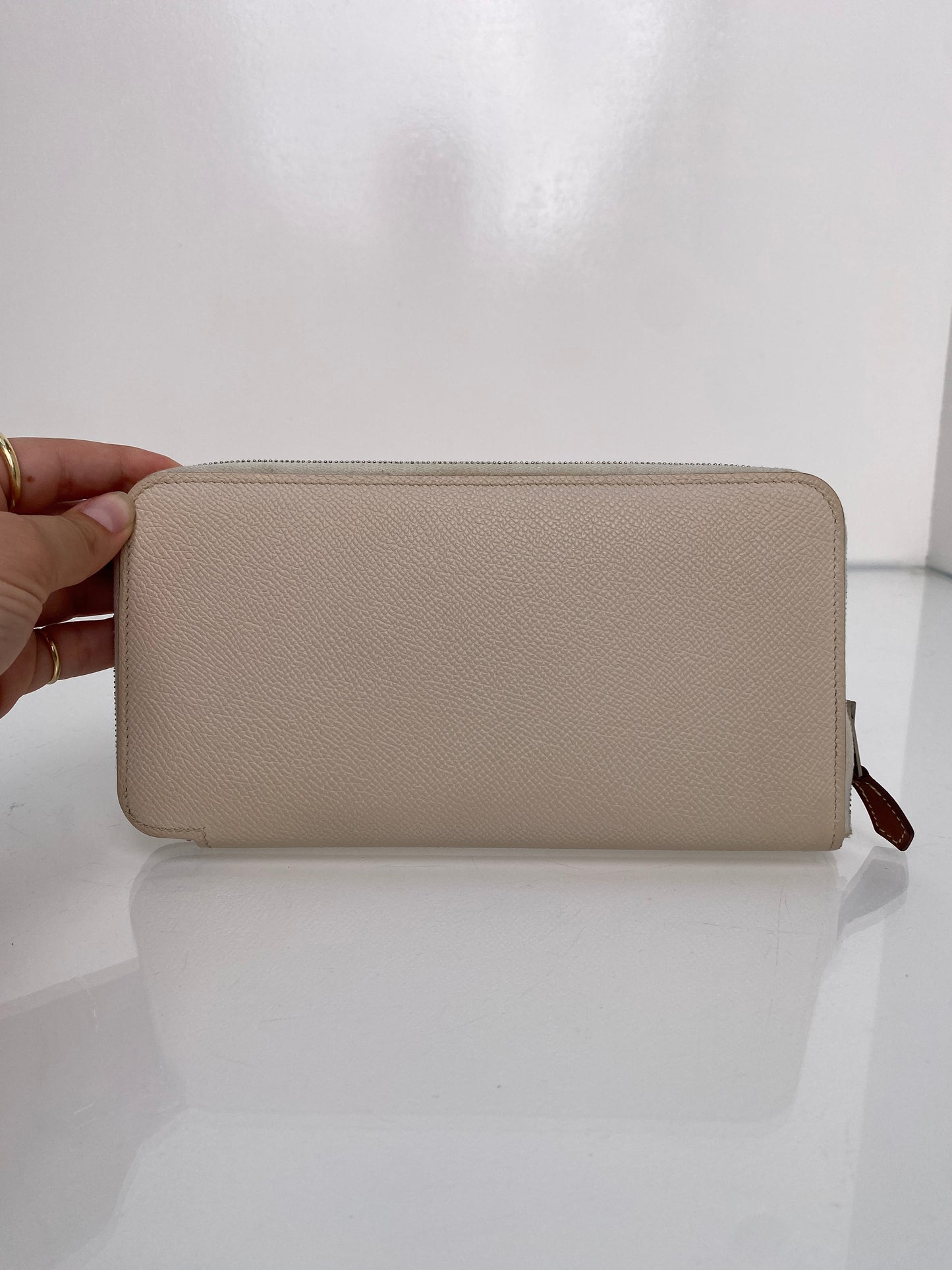 Hermes Azap Silk Nata Epsom Zip around Long wallet PHW