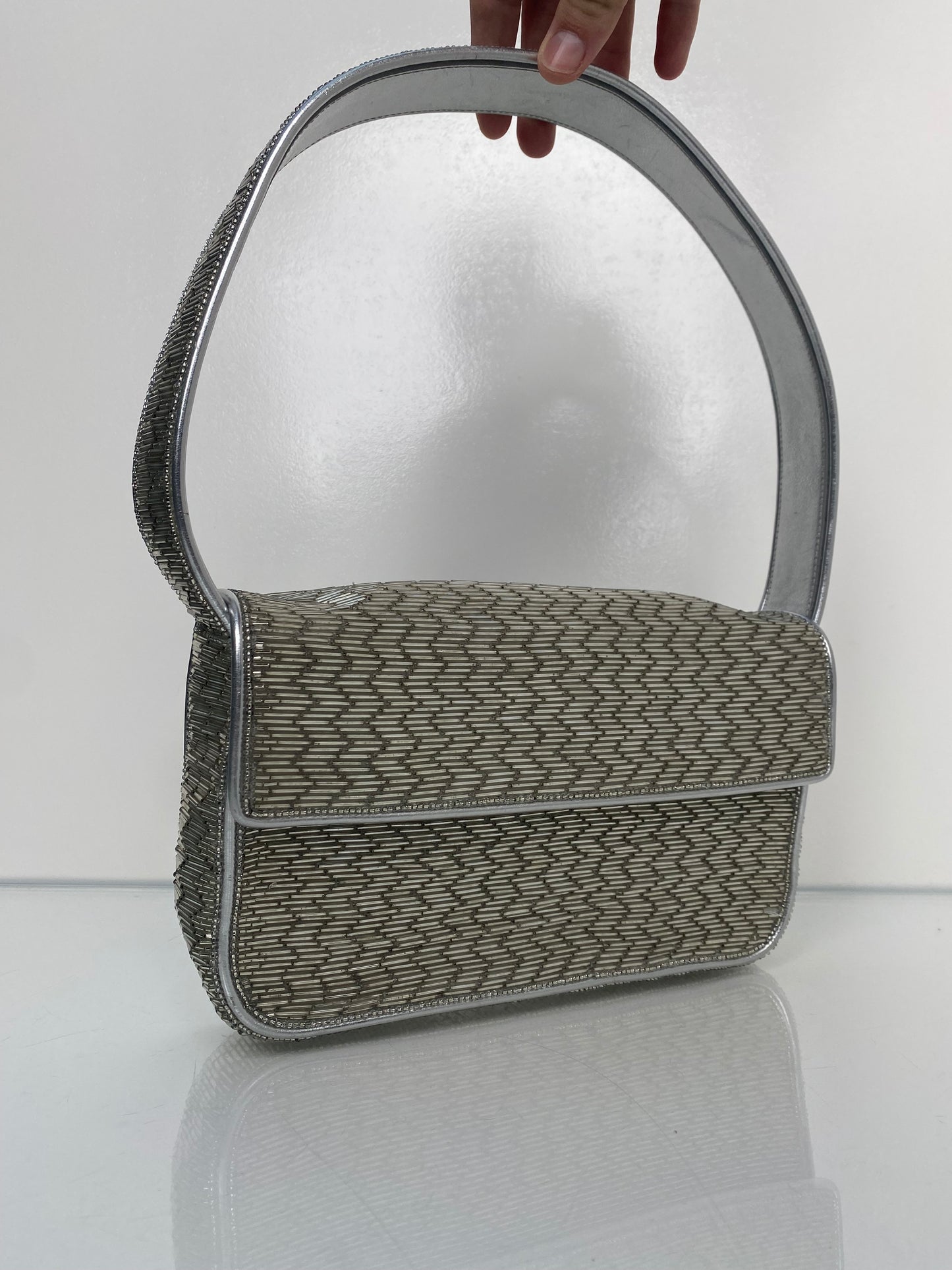 Staud Silver Beaded Tommy Bag