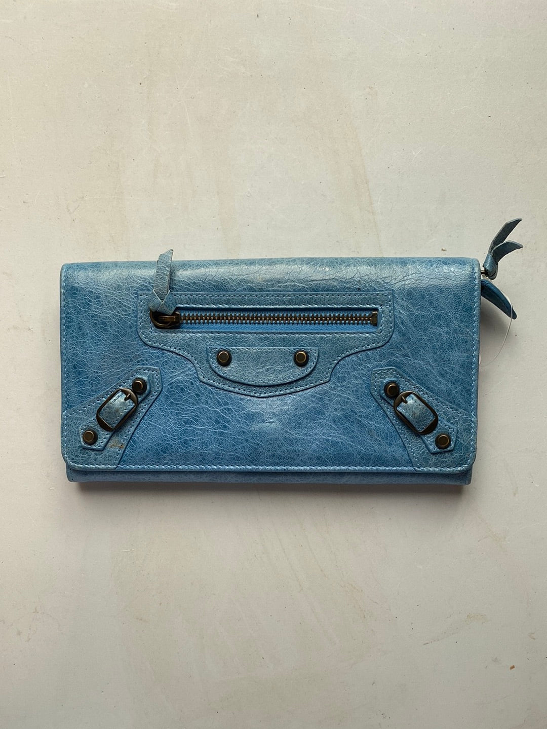 Balenciaga Blue Moto Wallet