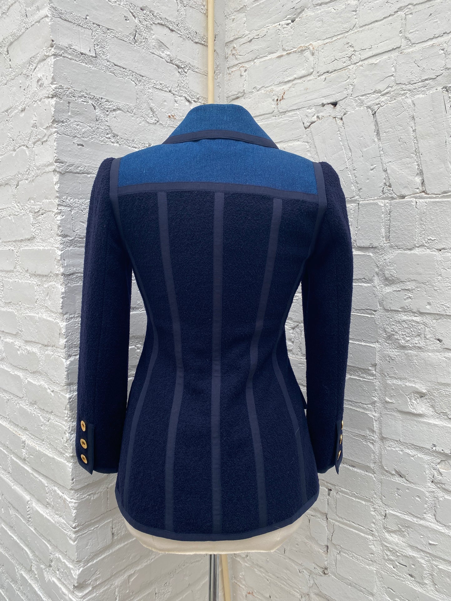 Chanel Denim & Navy Blazer Jacket, 38