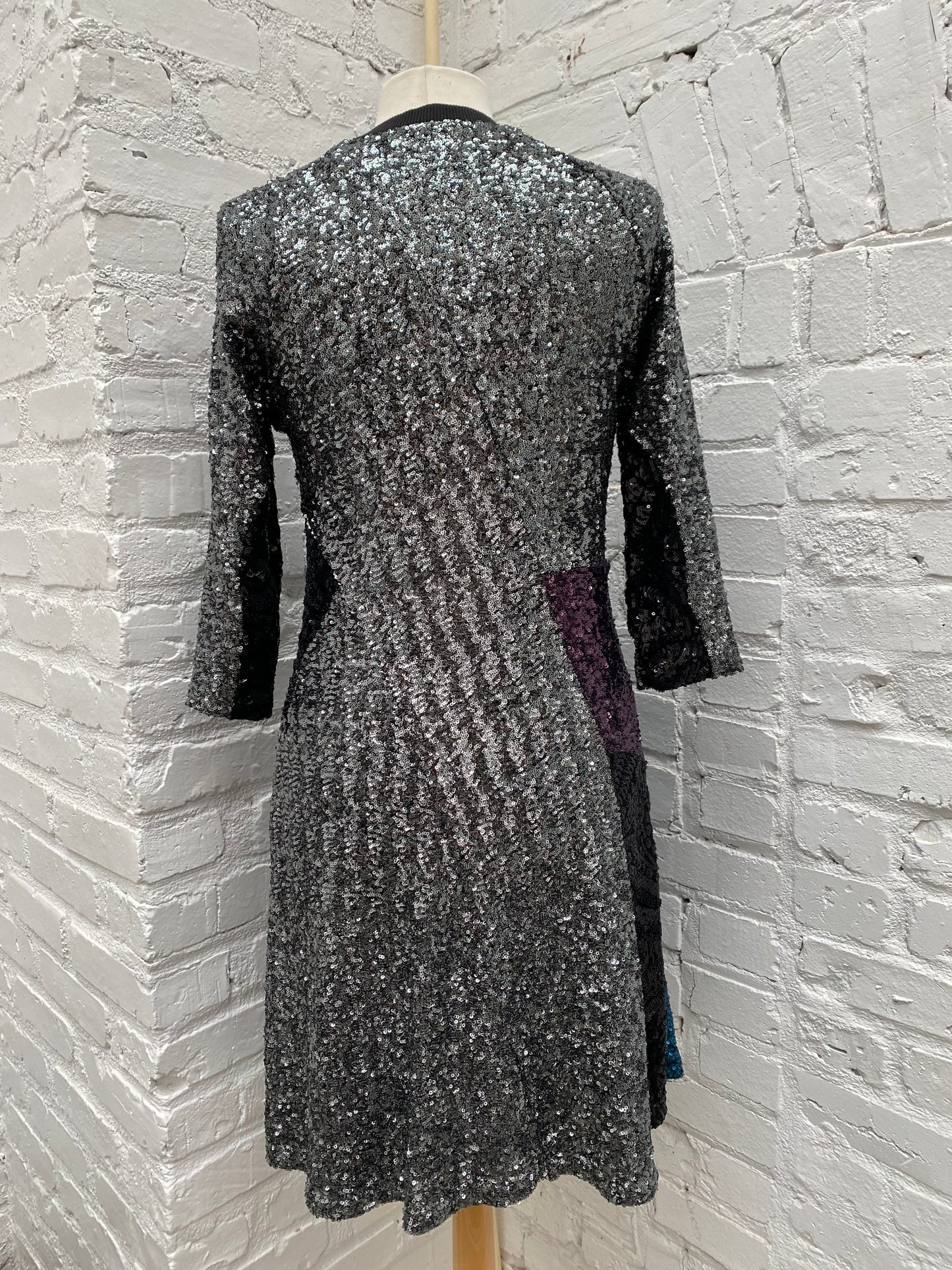 Koche Gray, Purple & Blue Sequin Dress, 40