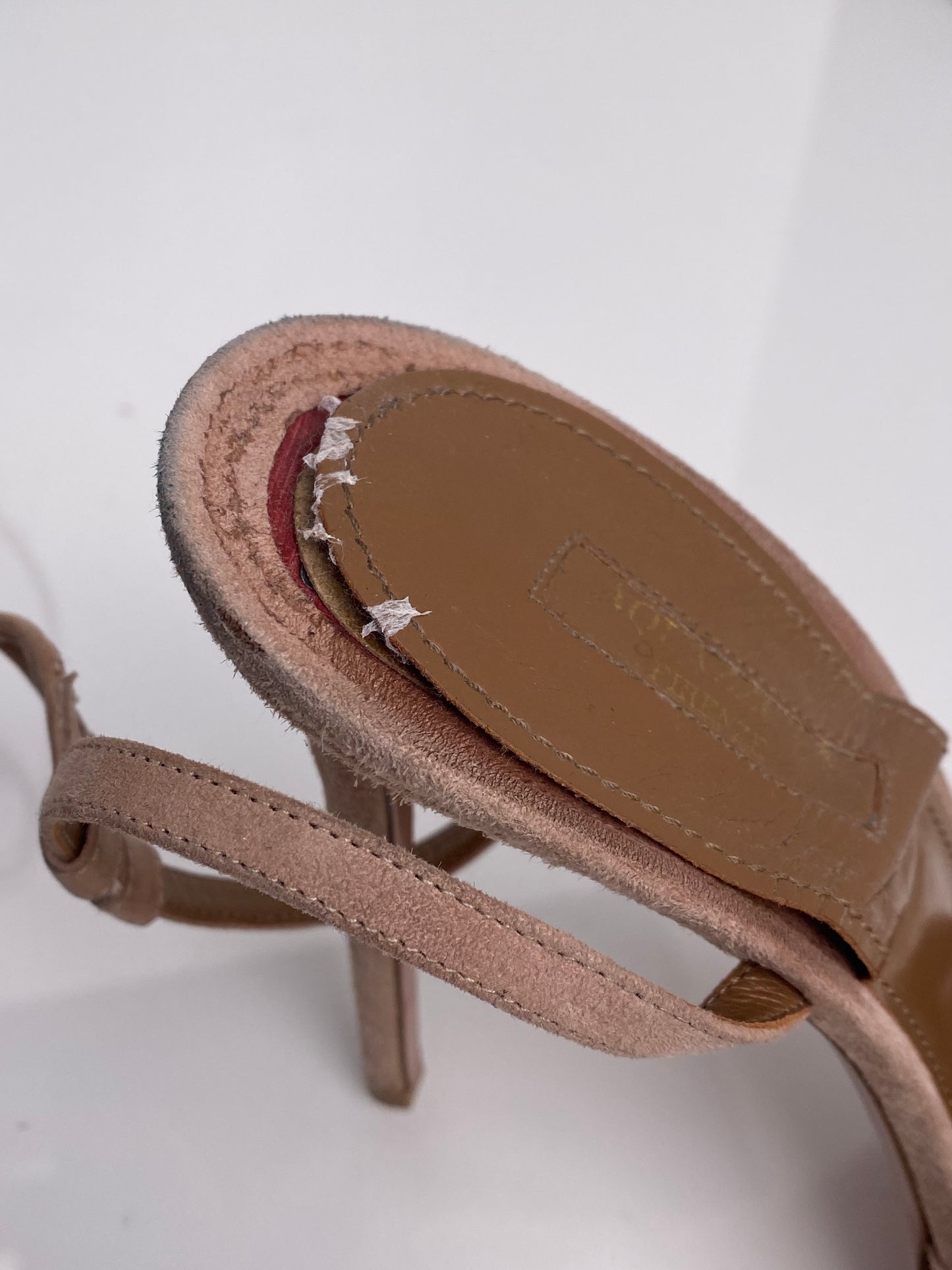 Aquazzura Pink Suede Strappy Heels As Is, 40