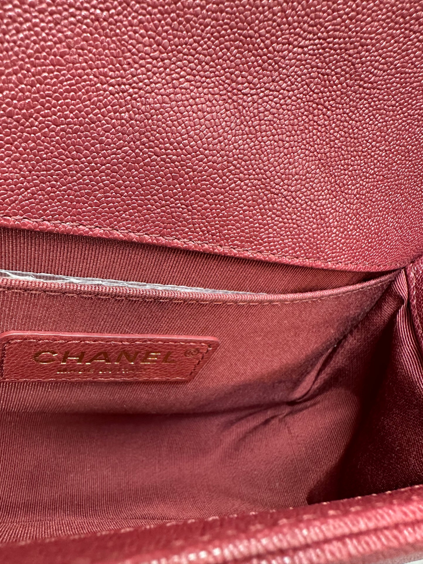 Chanel Boy Small Red Caviar GHW