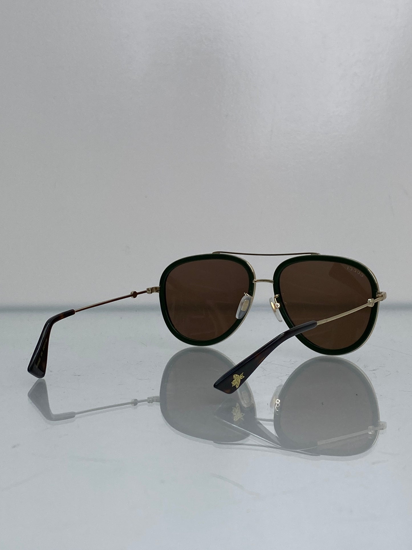 Gucci Green & Red Webstripe Avaiators