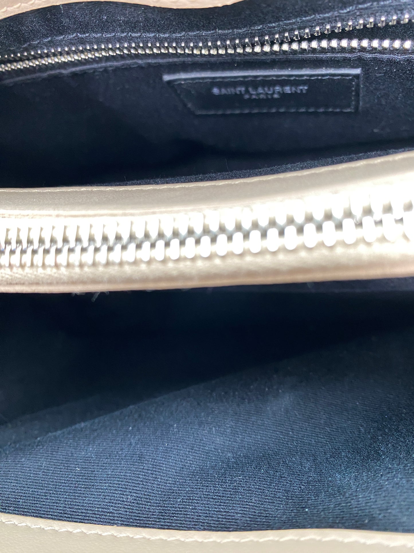Saint Laurent Lou Lou Beige Leather Shoulder Bag SHW