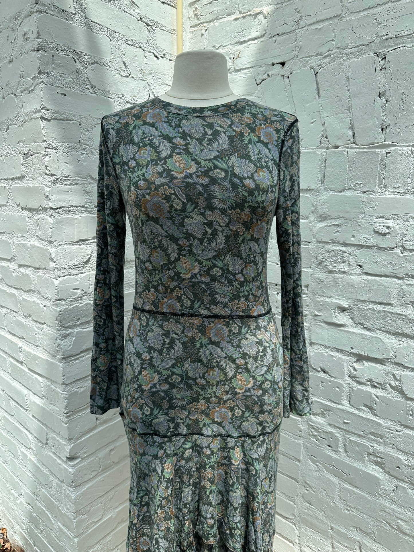 SeeByChloe Green, Purple & Blue Floral Dress, L