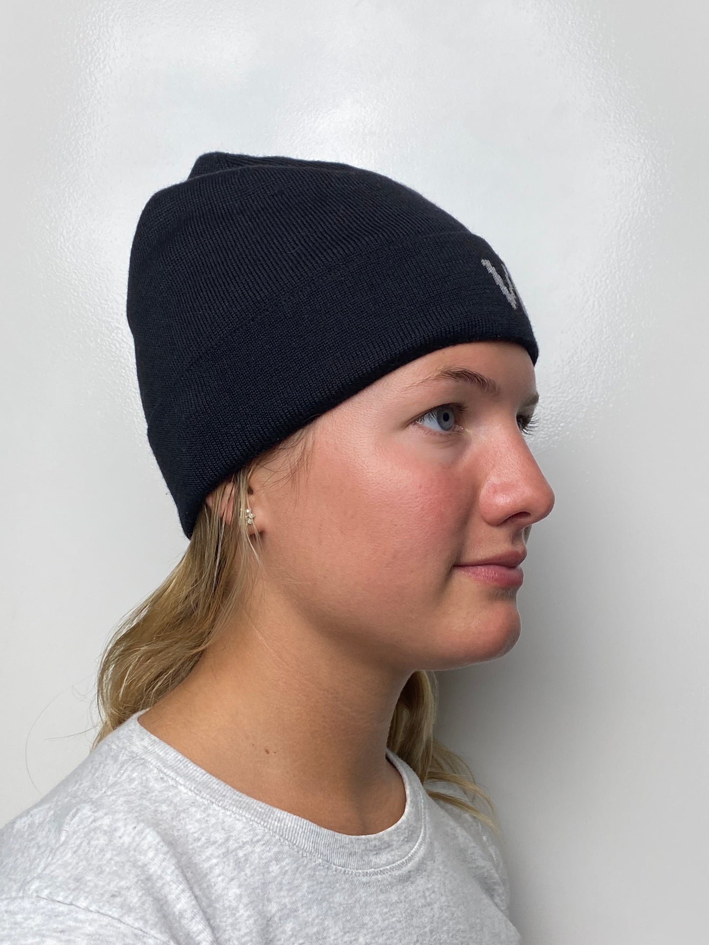 Versace Black & Grey Logo Beanie