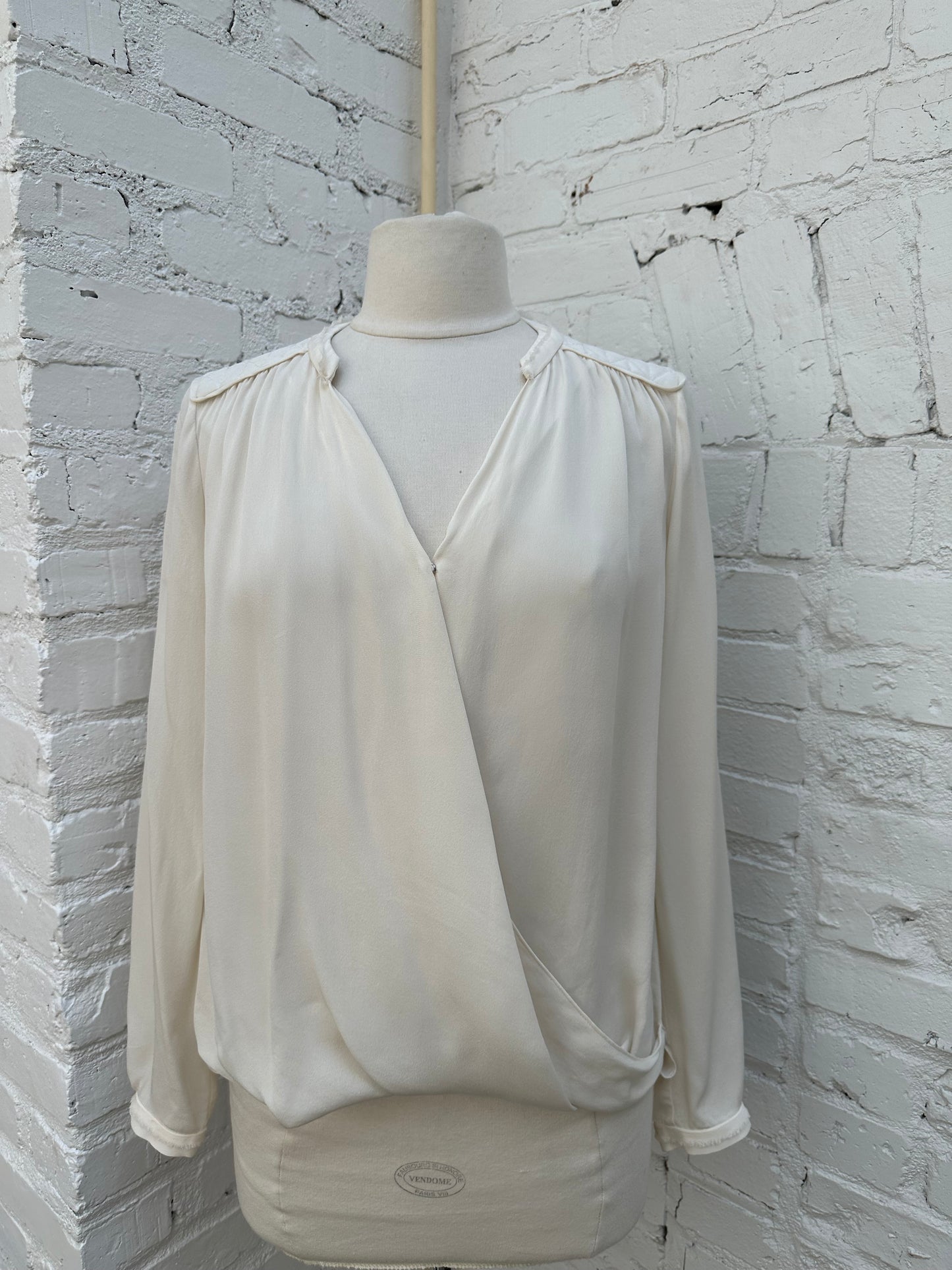 Rebecca Taylor Cream Long Sleeve Blouse, 4