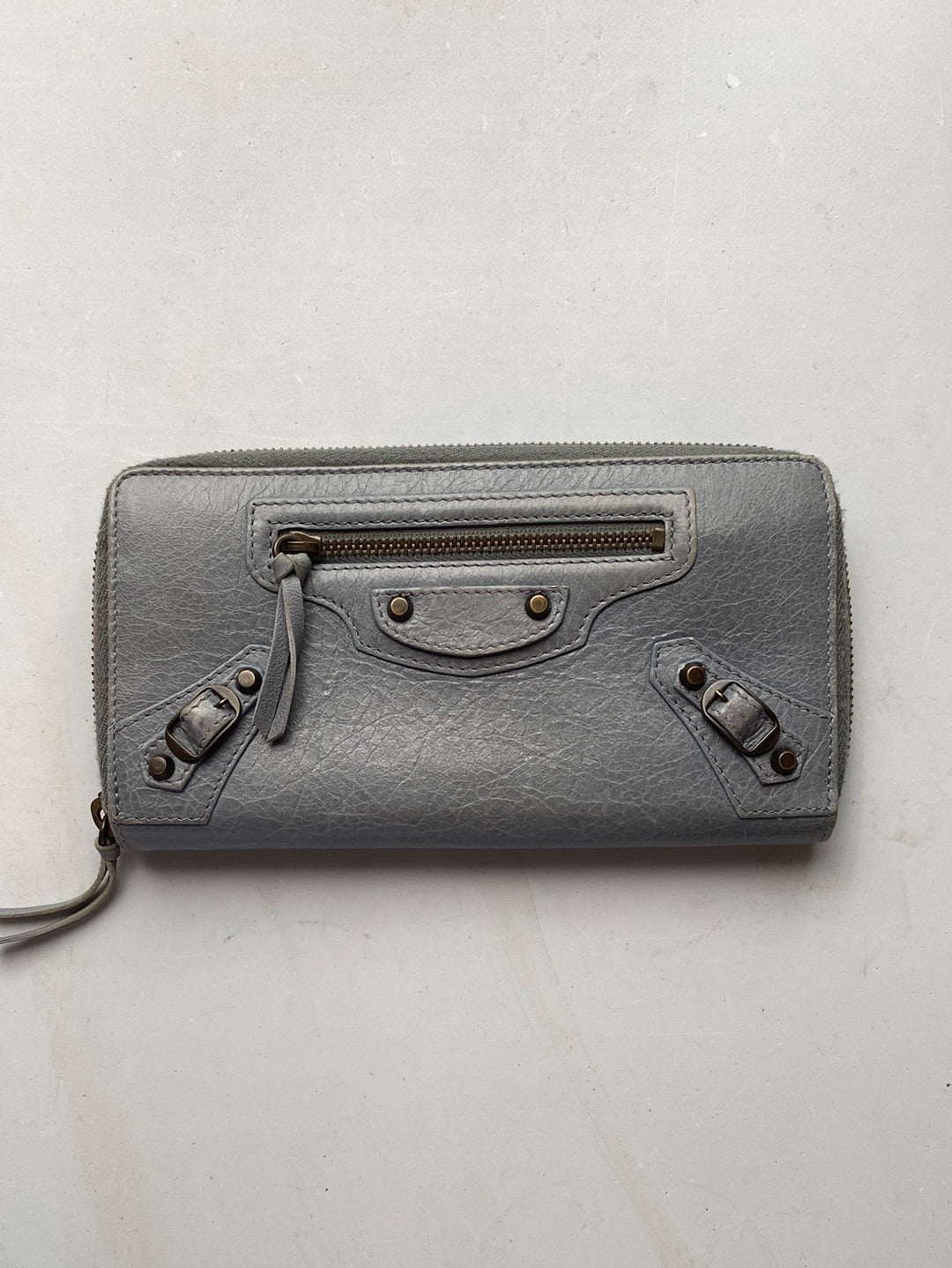 Balenciaga Grey Moto Wallet