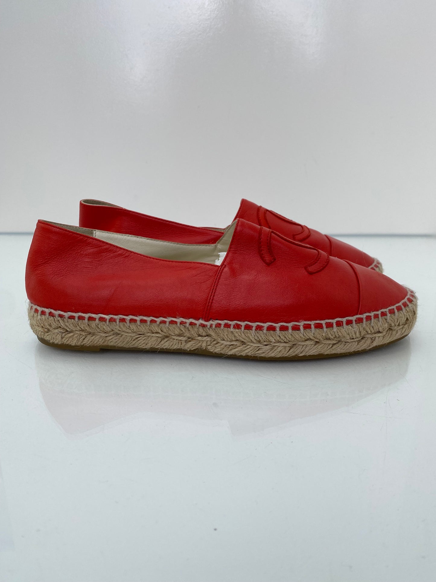 Chanel Red CC Espadrilles, 40